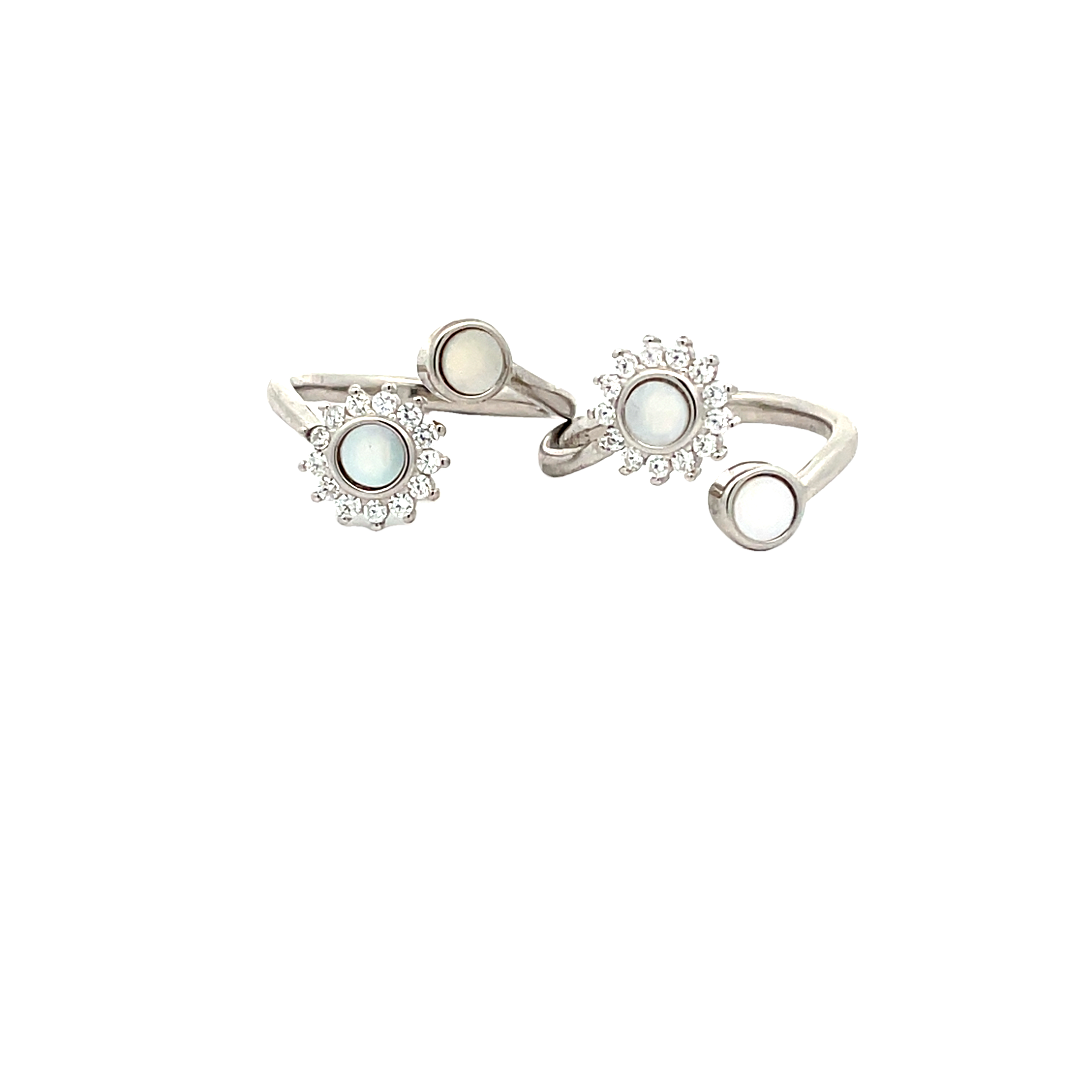 Elegant Cz Silver Toe Rings with Gemstone Accents