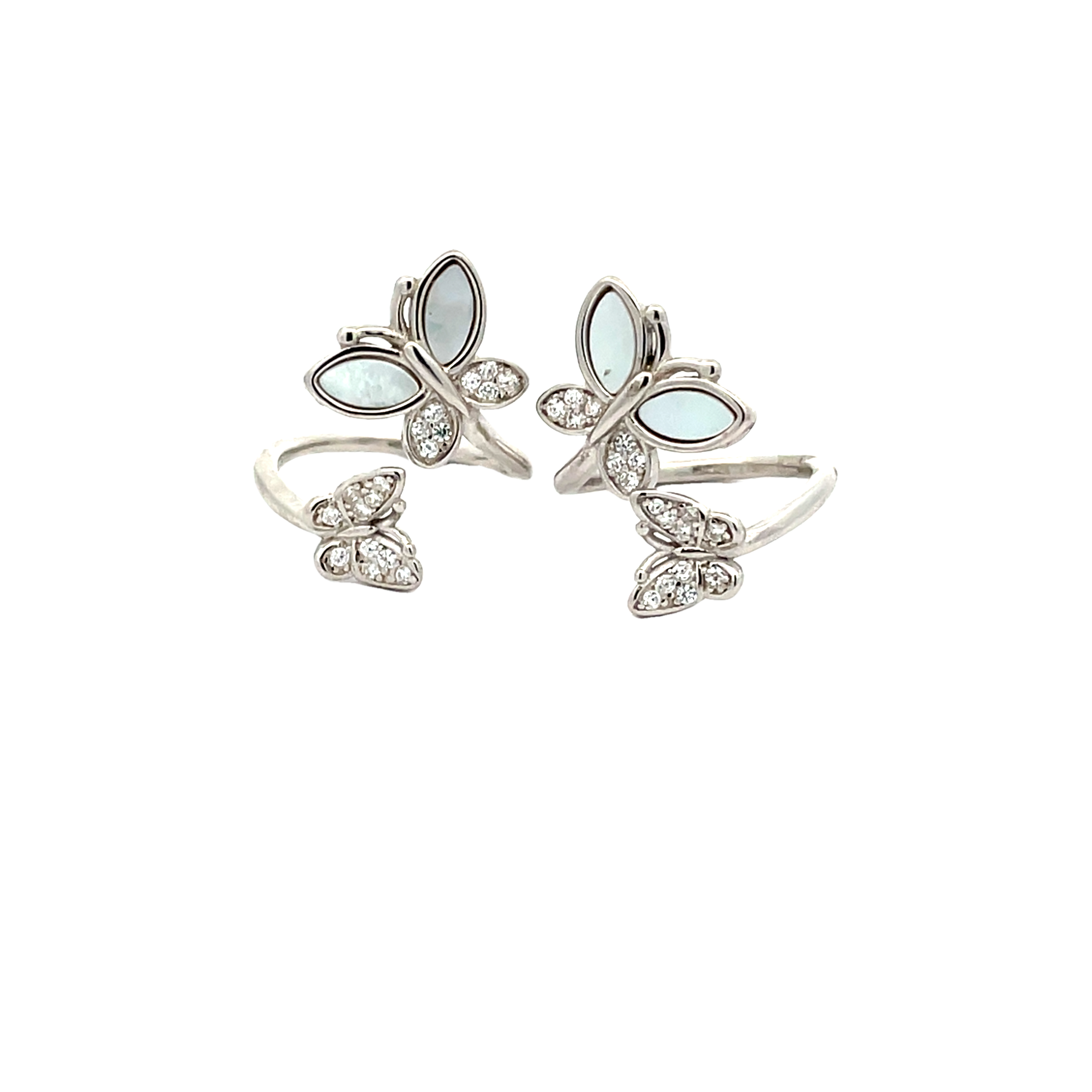 Elegant CZ Butterfly Design Toe Rings