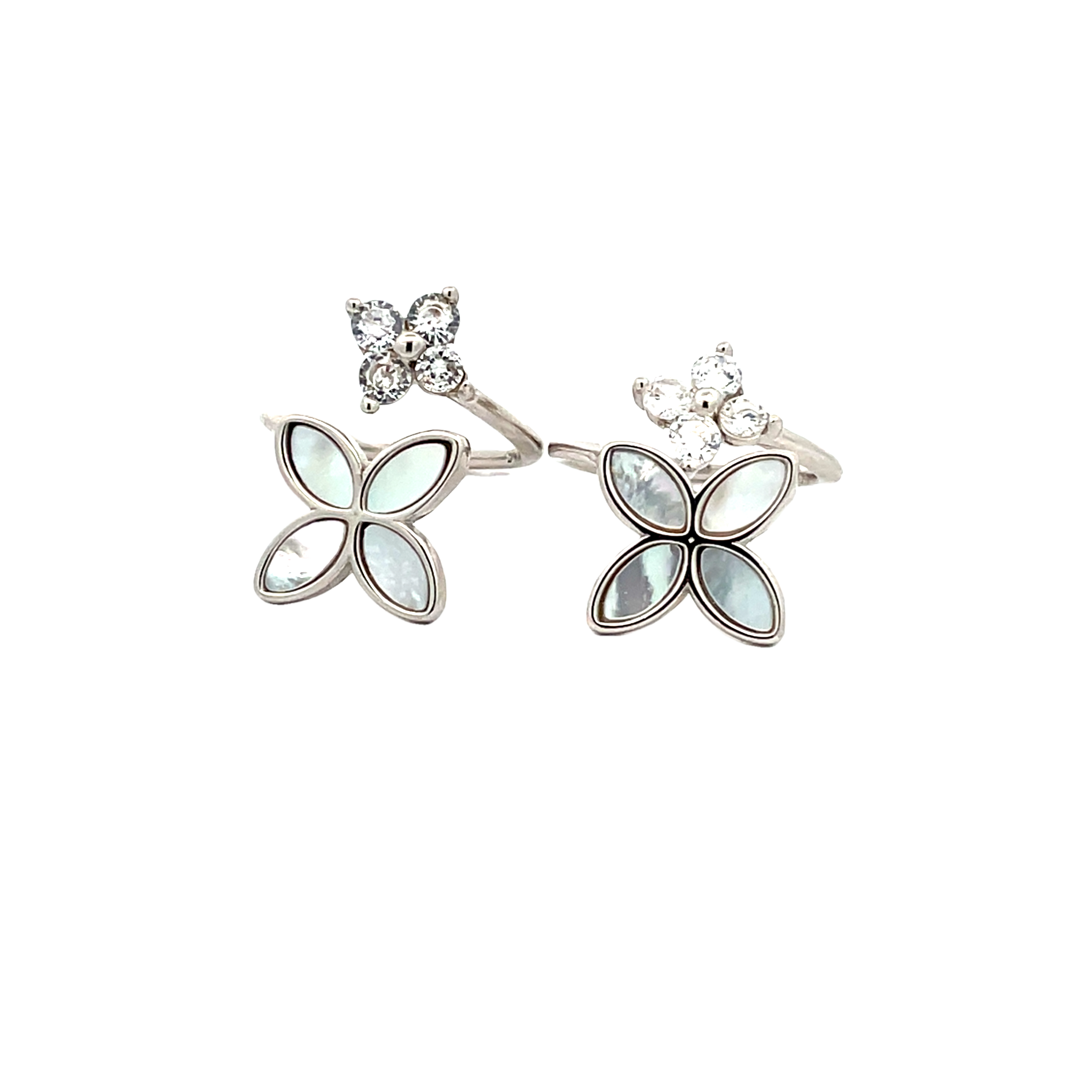 Elegant Cz Floral Design Toe Rings