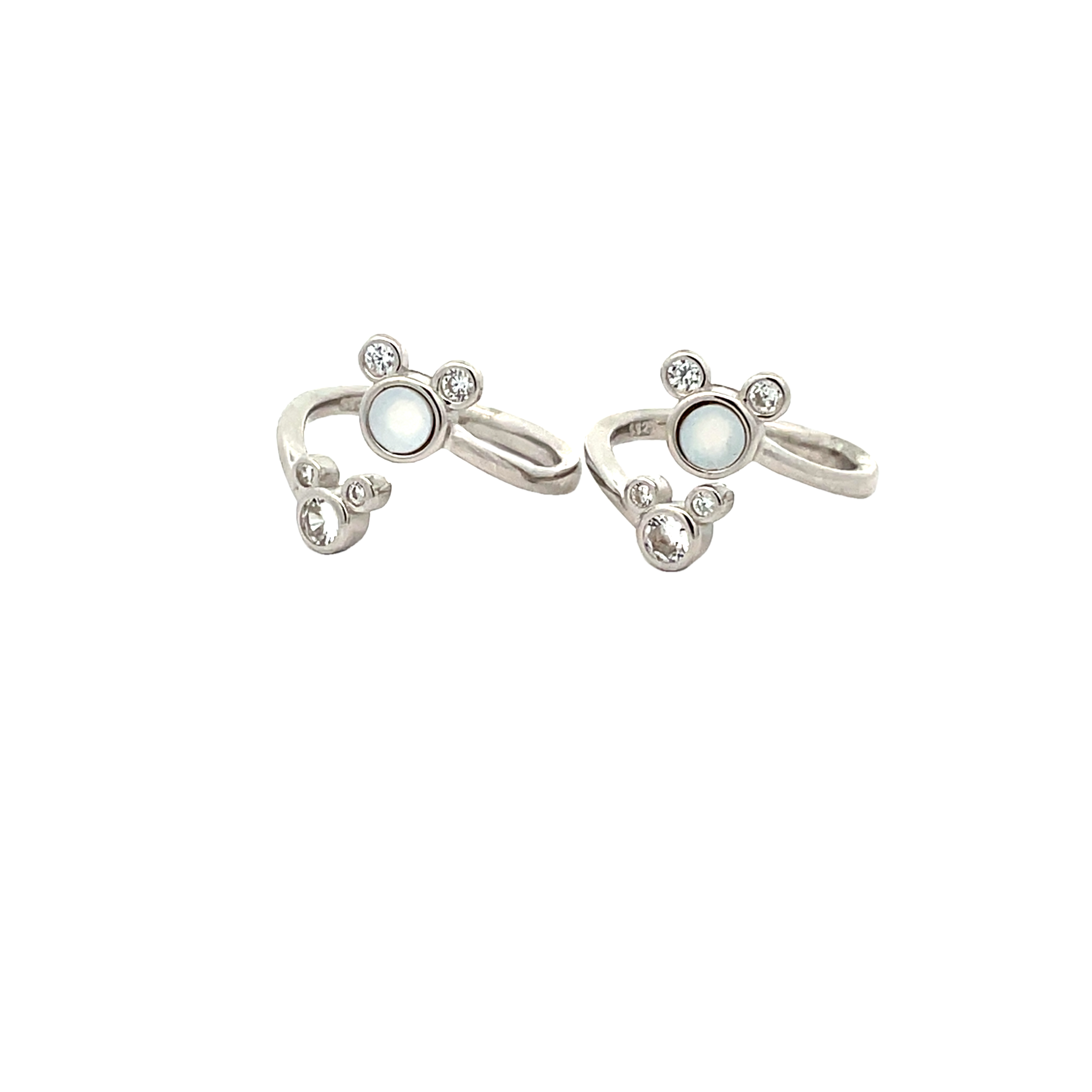 Charming Cz Silver Toe Rings with Gemstones