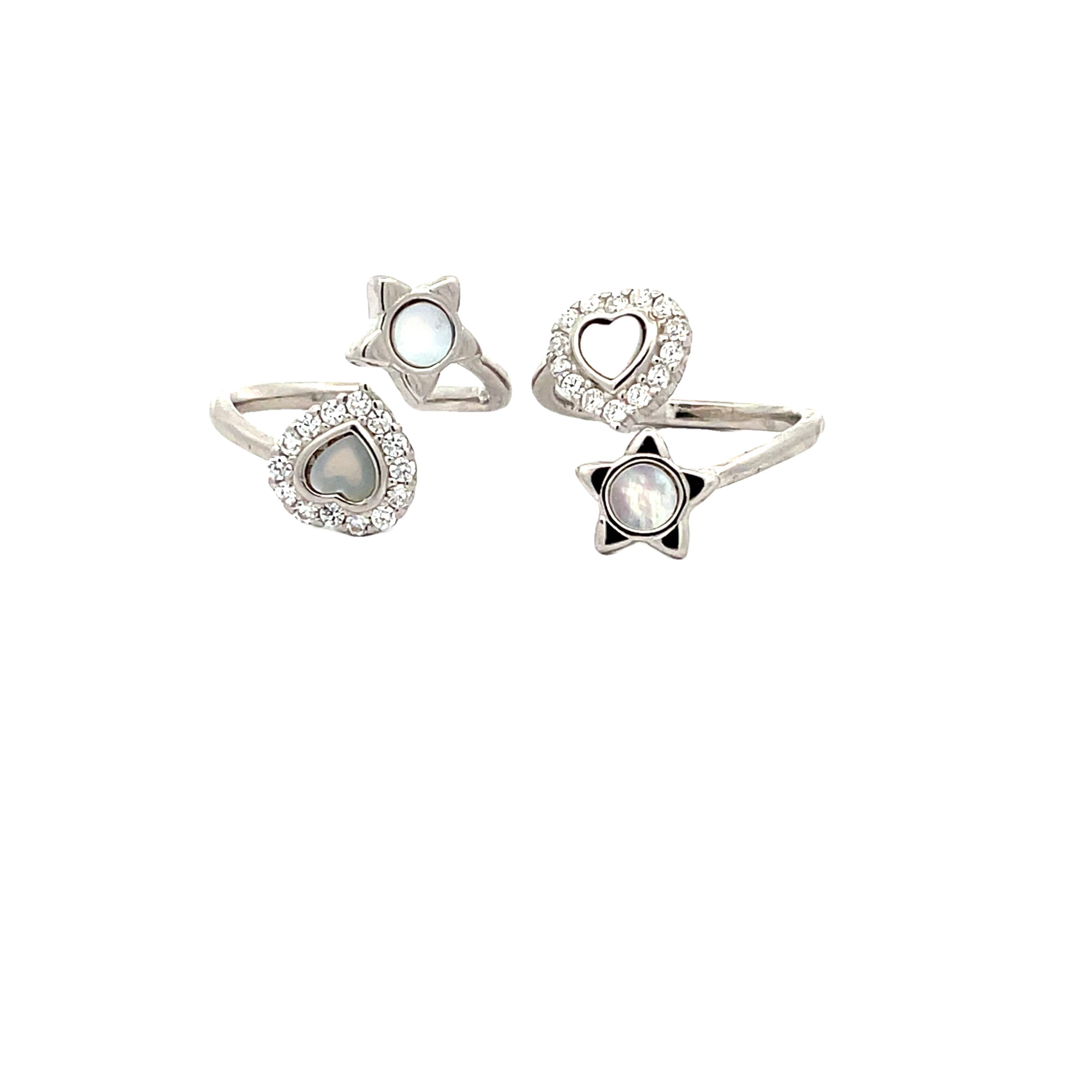 Charming Cz Silver Toe Rings Set