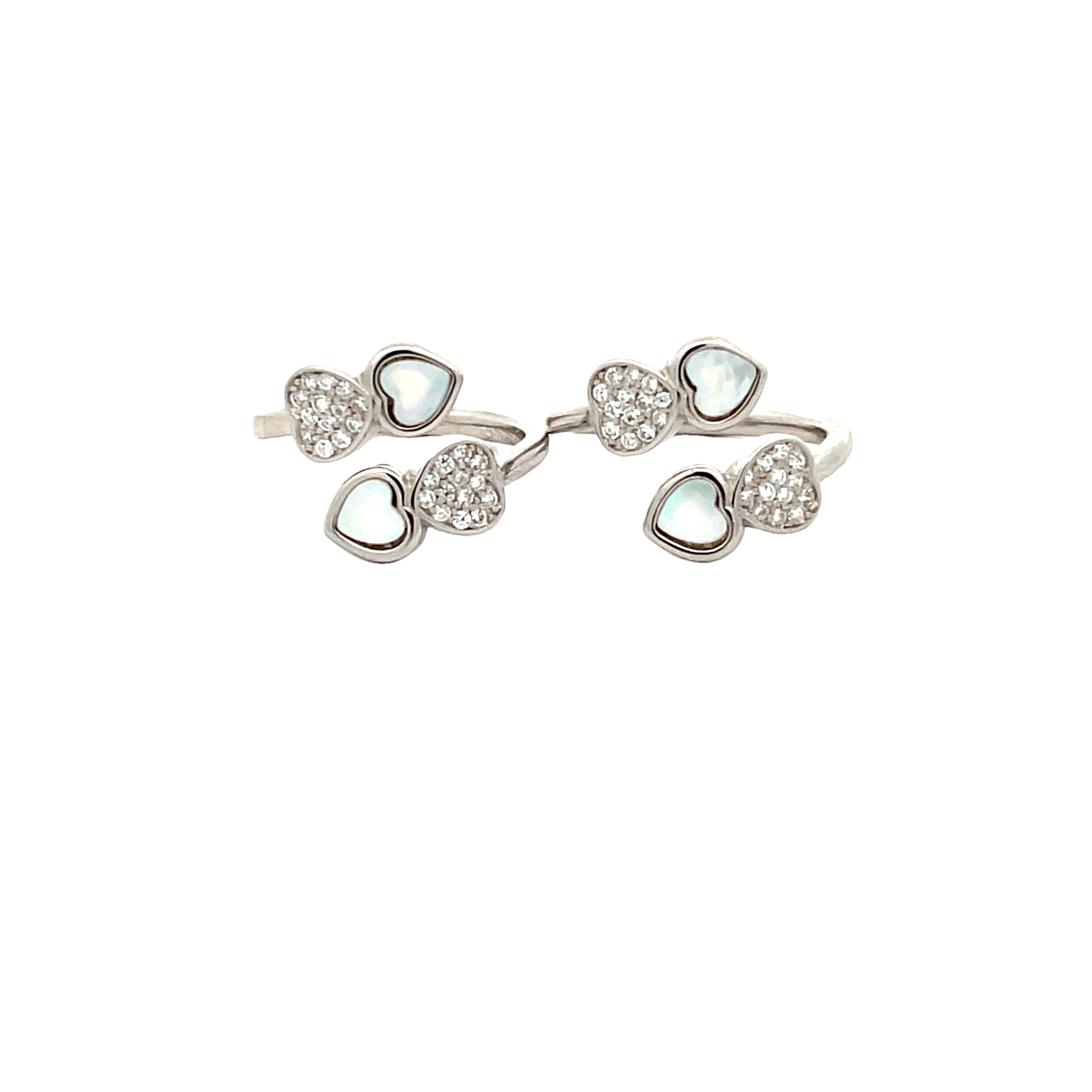Charming Cz Heart-Shaped Toe Rings