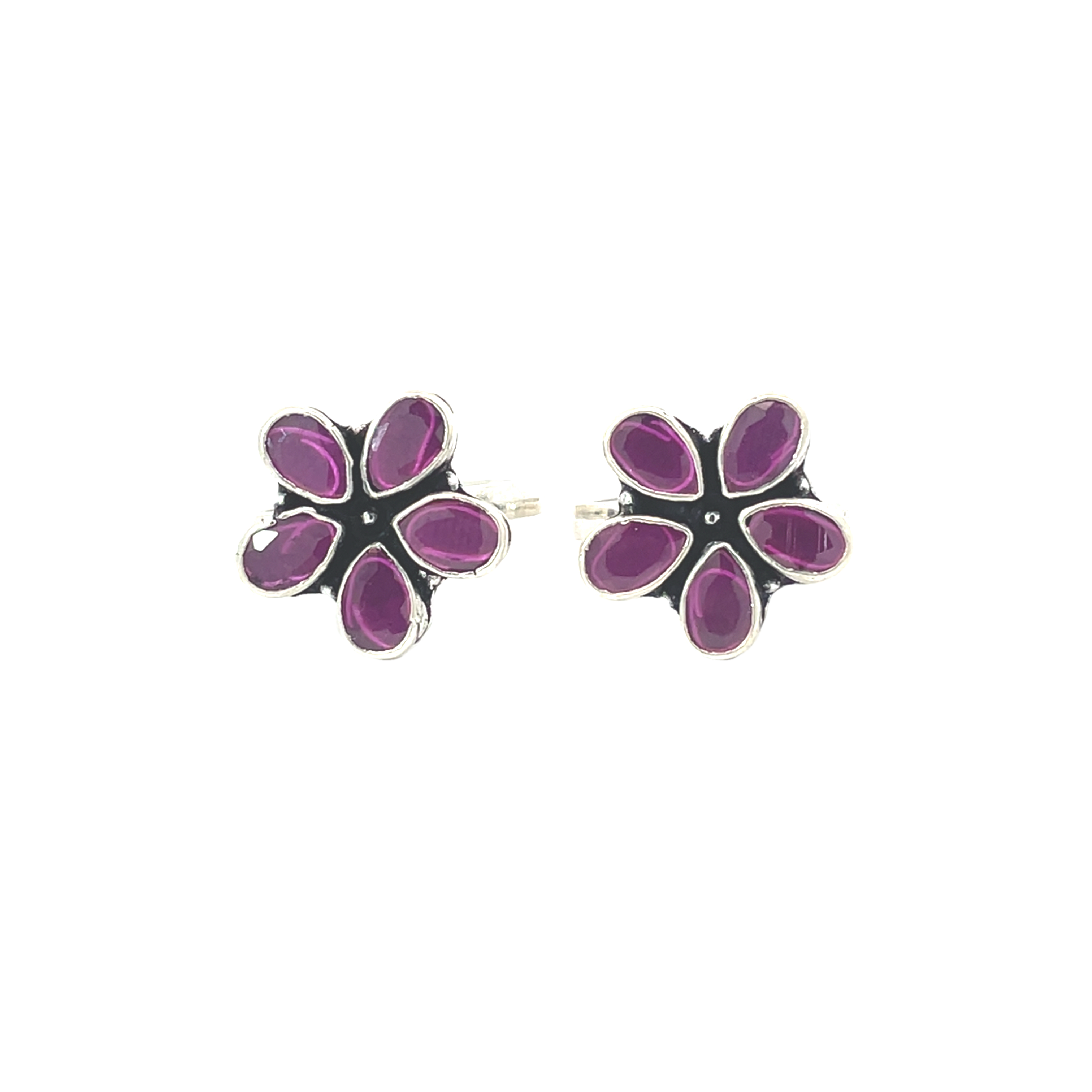 Charming Floral Purple Toe Rings