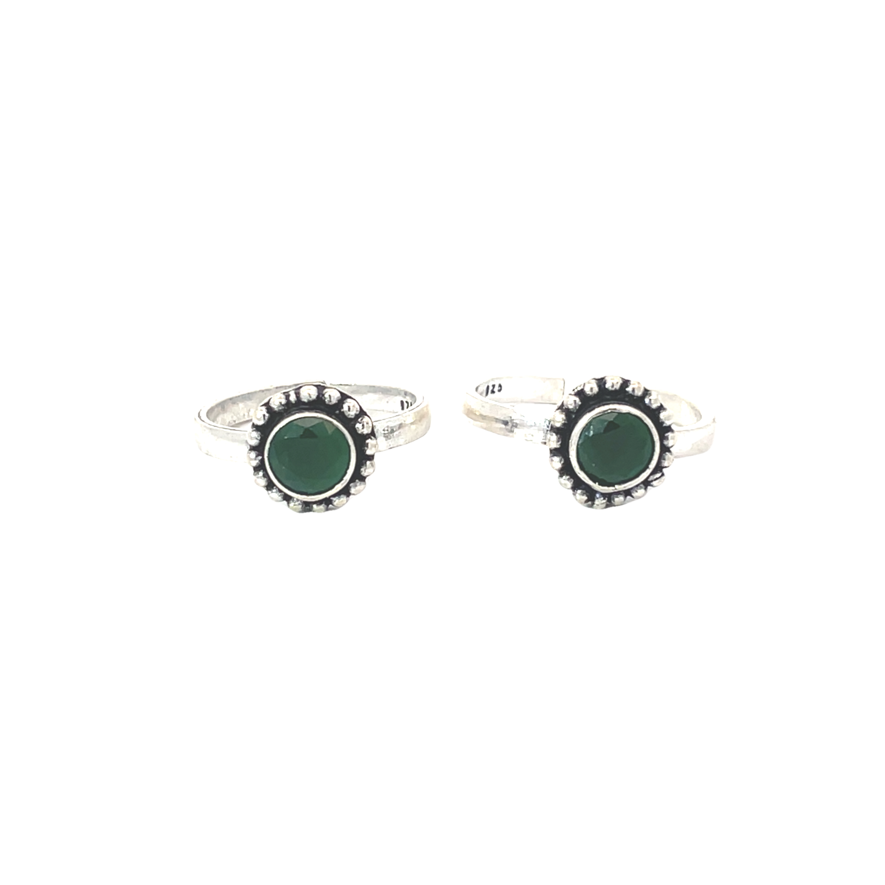 Elegant Green Stone Toe Rings