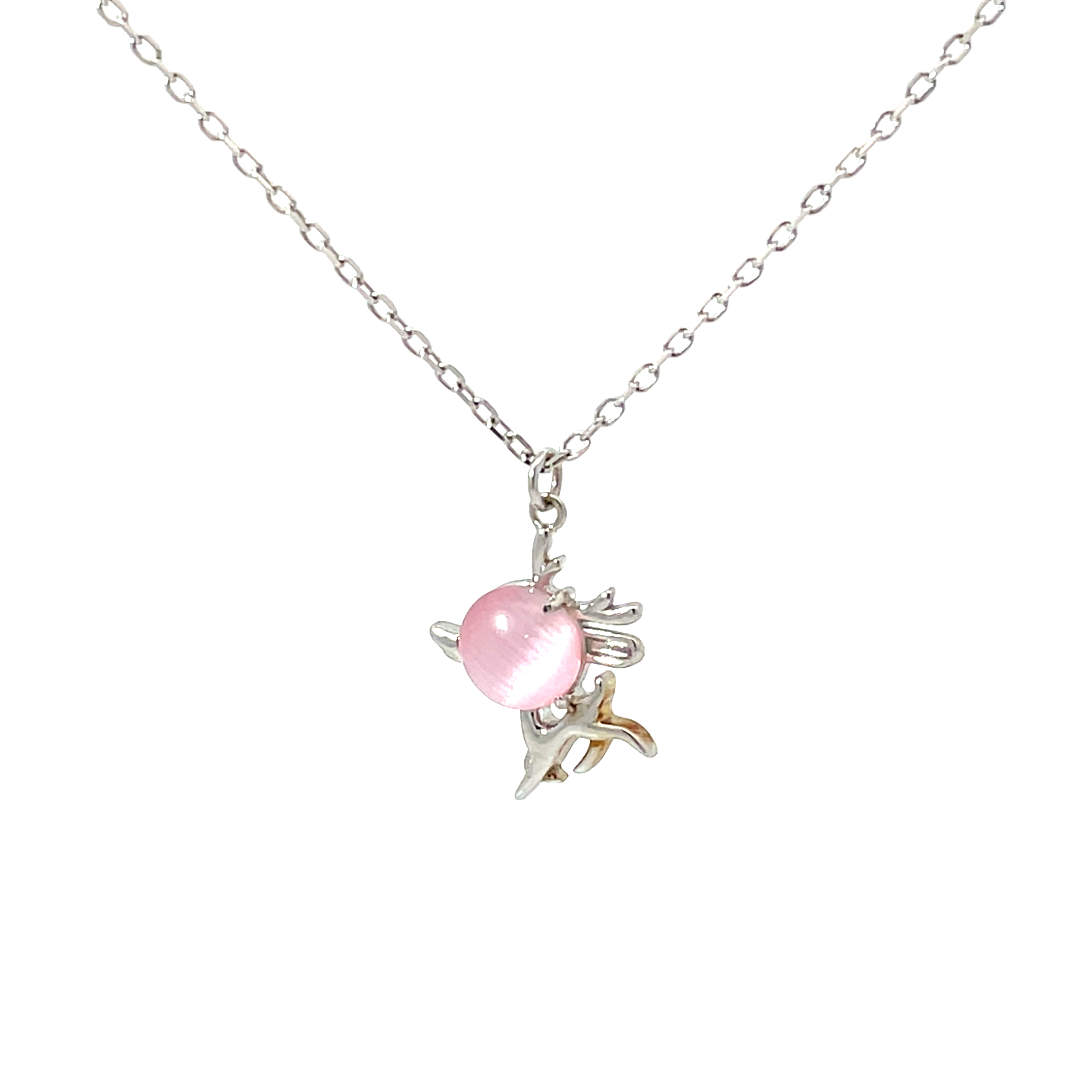 Charming Pink Heart Pendant Chain