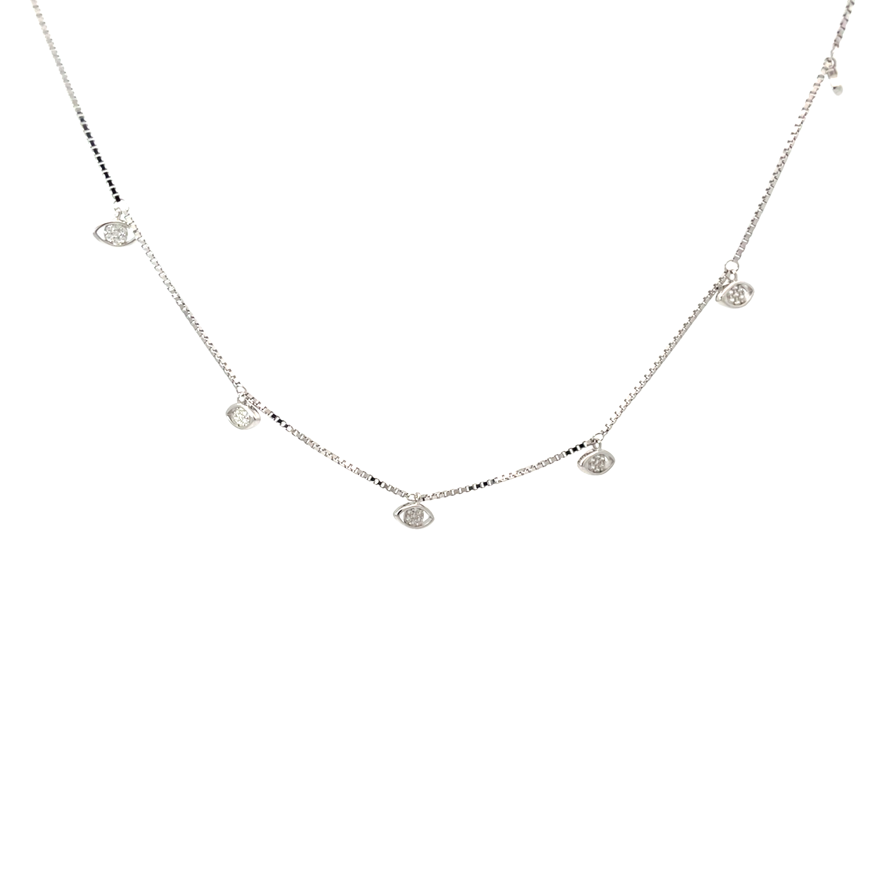 Elegant Silver Eye Pendant Chain