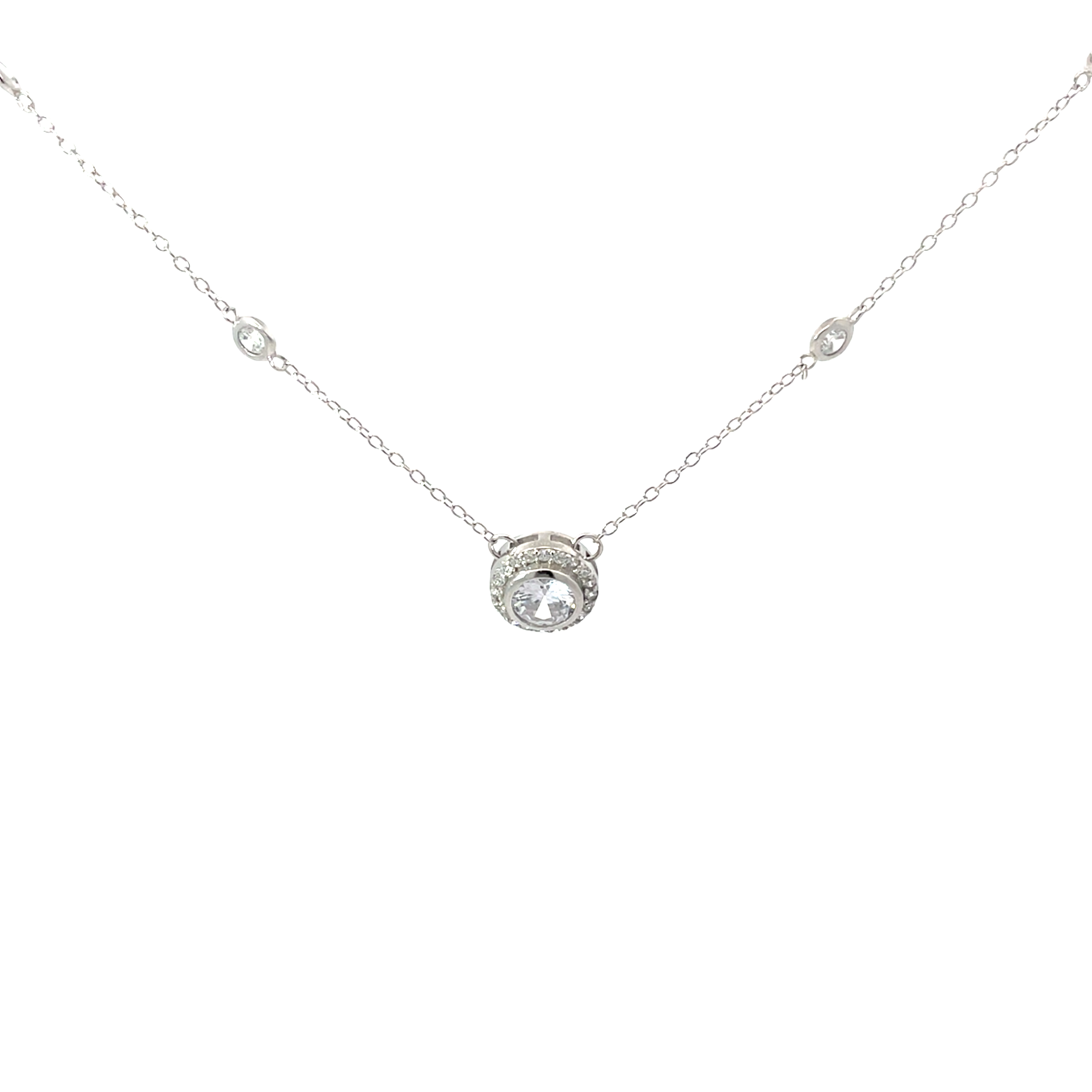Elegant Silver chain with Diamonds