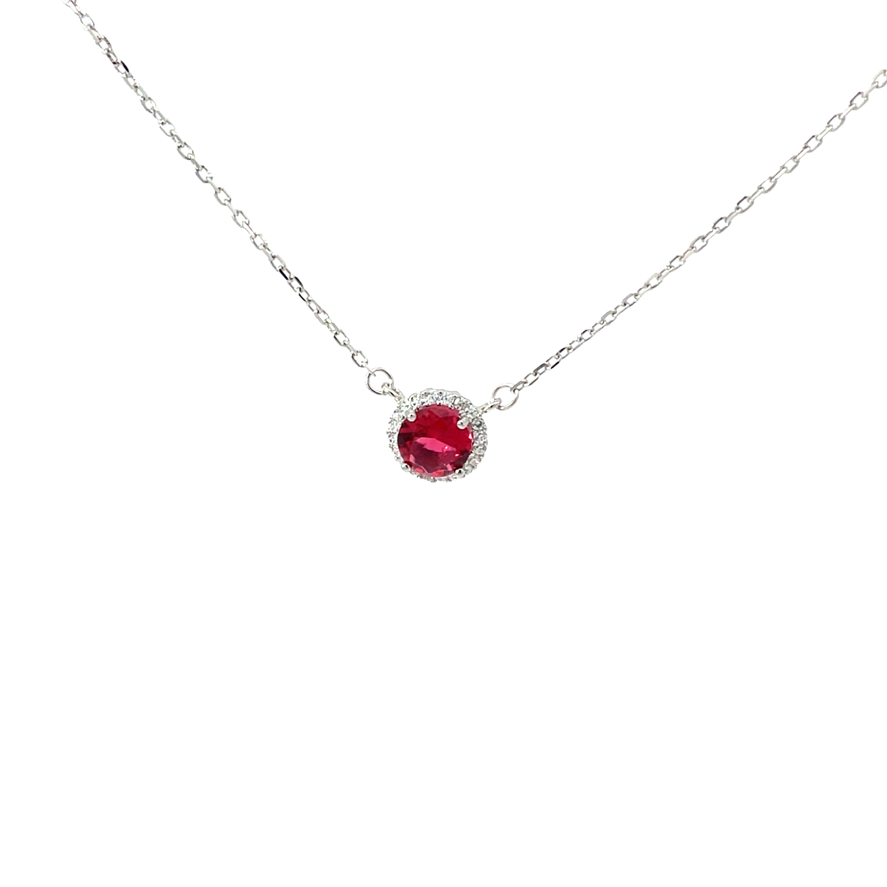 Elegant Ruby Pendant Chain