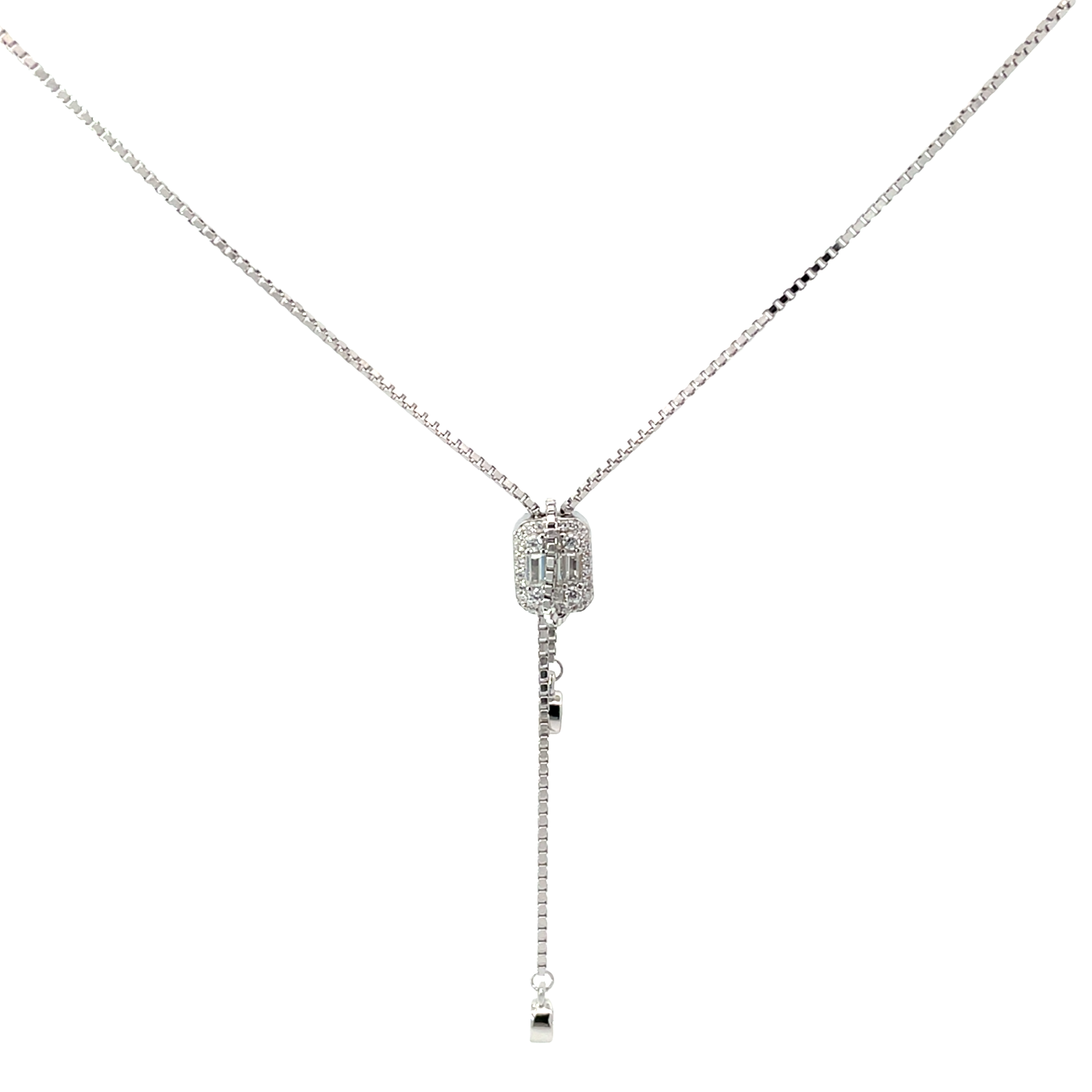 Elegant Silver Lariat Chain
