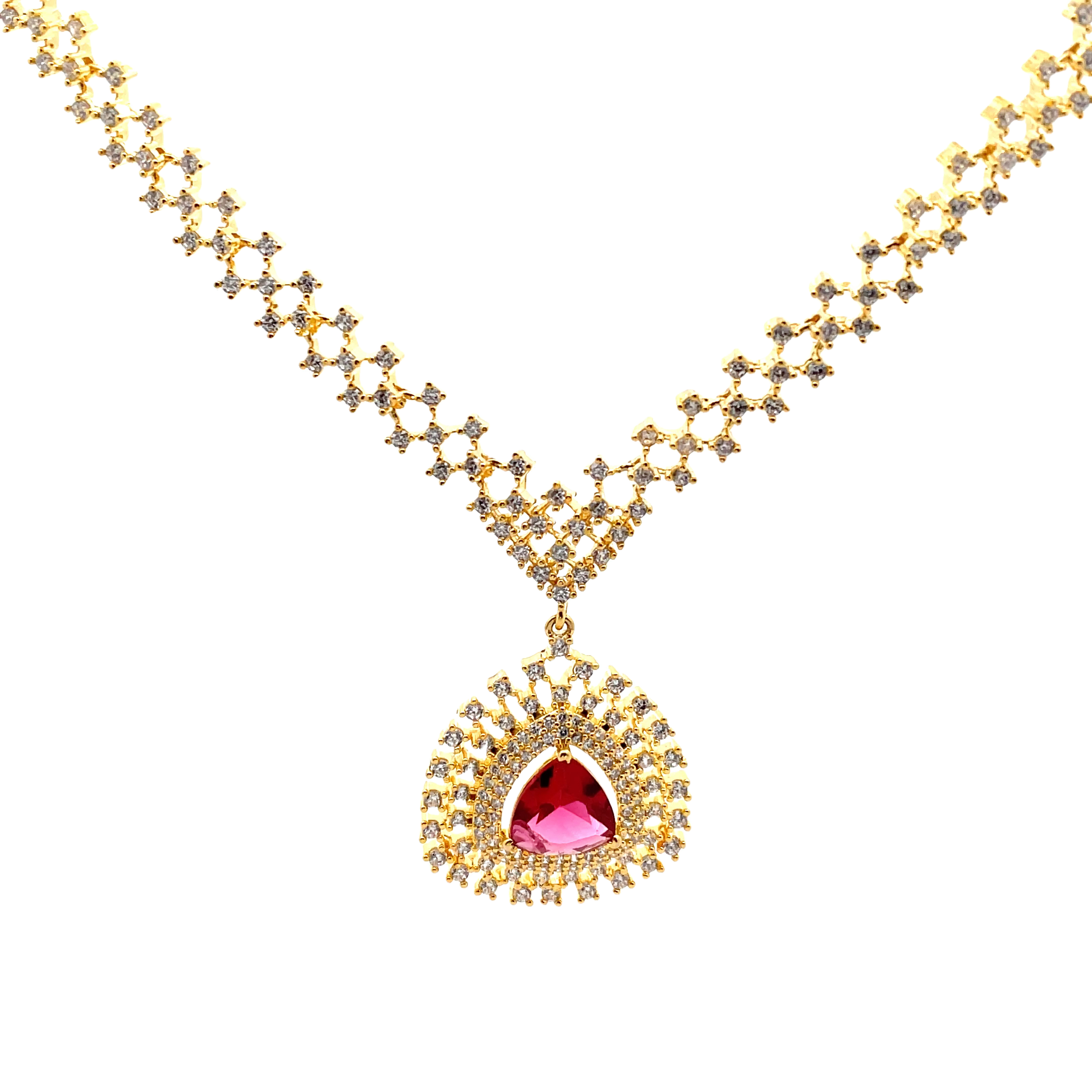 Elegant 925 Silver Gold Plated Pendant Necklace