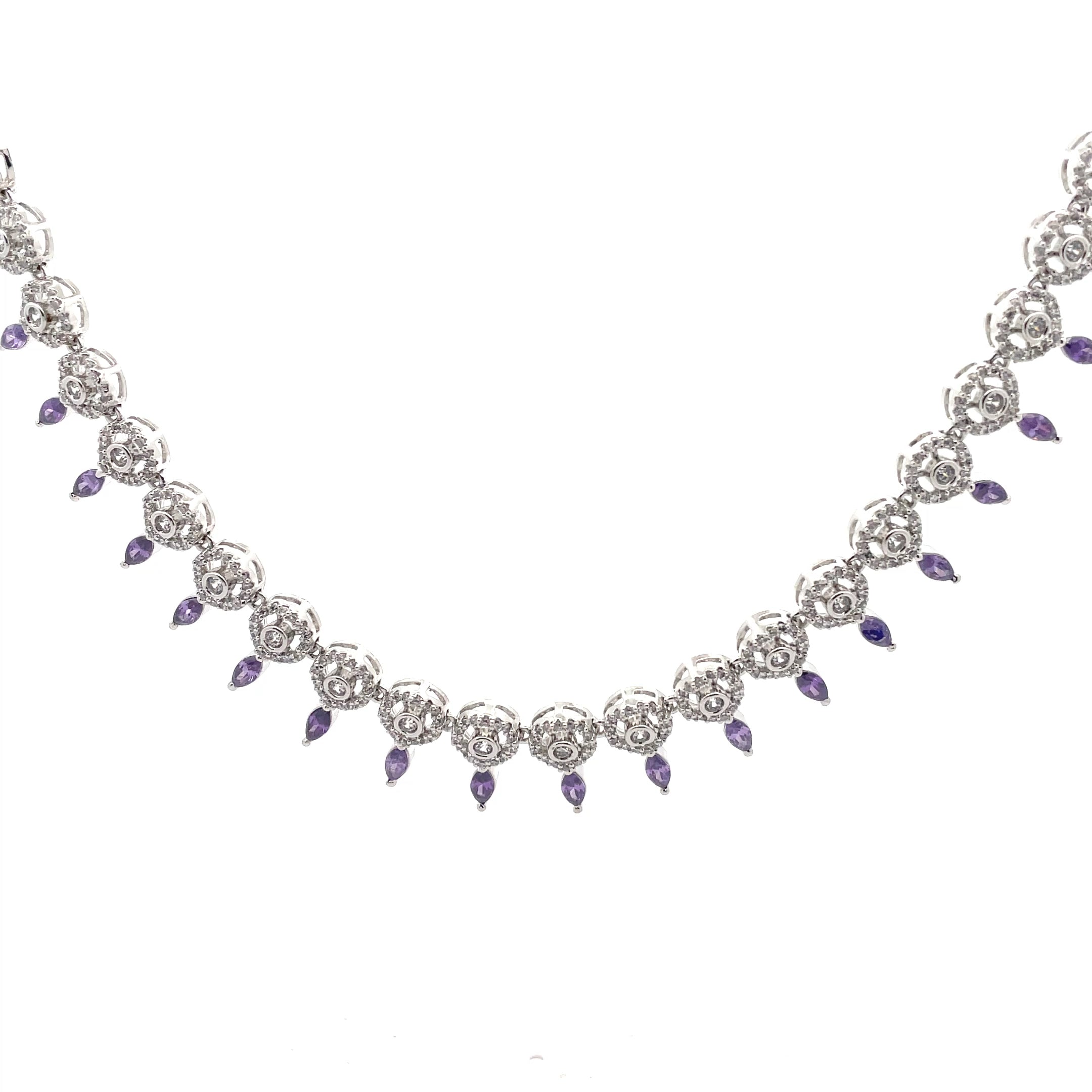 Elegant 925 Silver and Amethyst Necklace