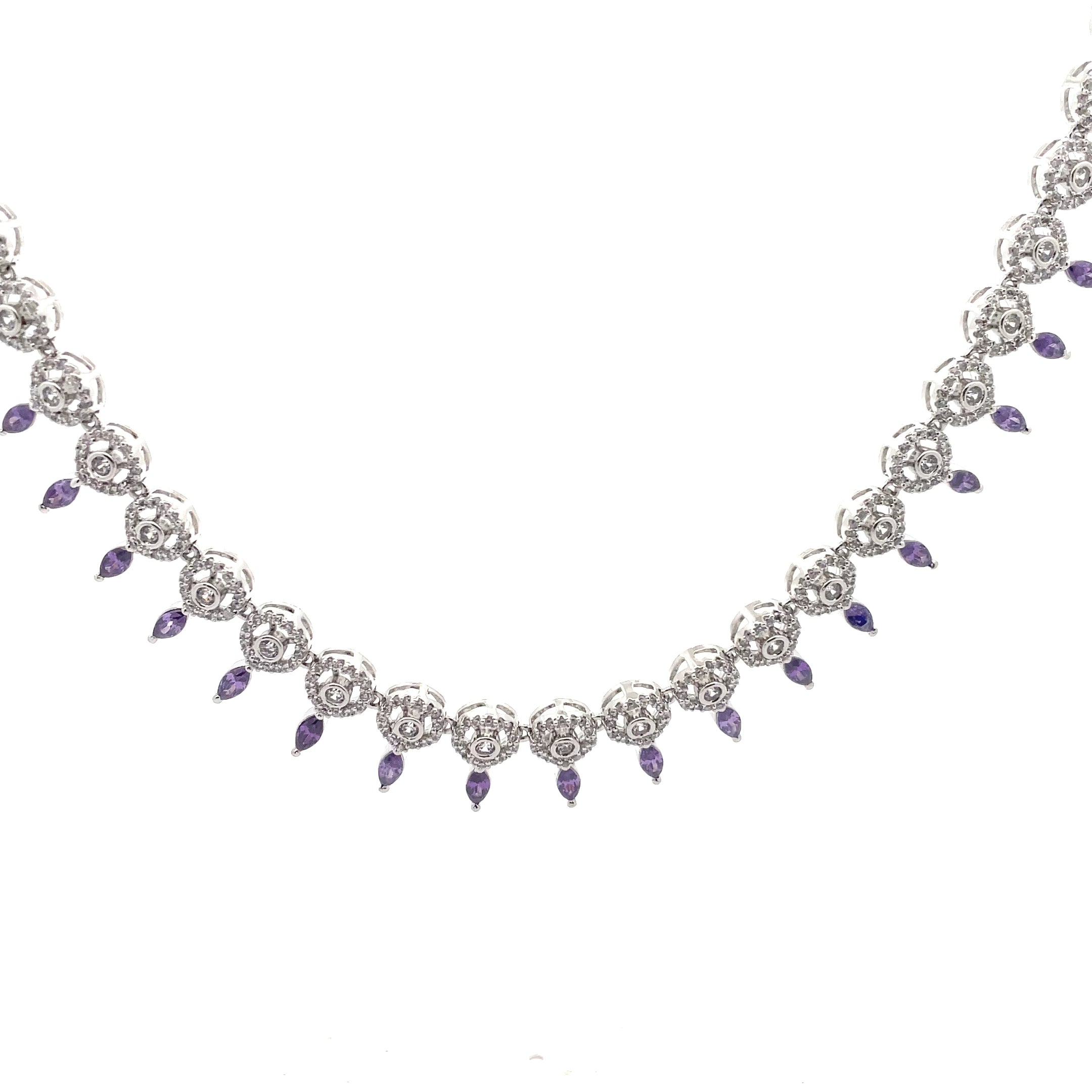 Elegant 925 Silver and Amethyst Necklace