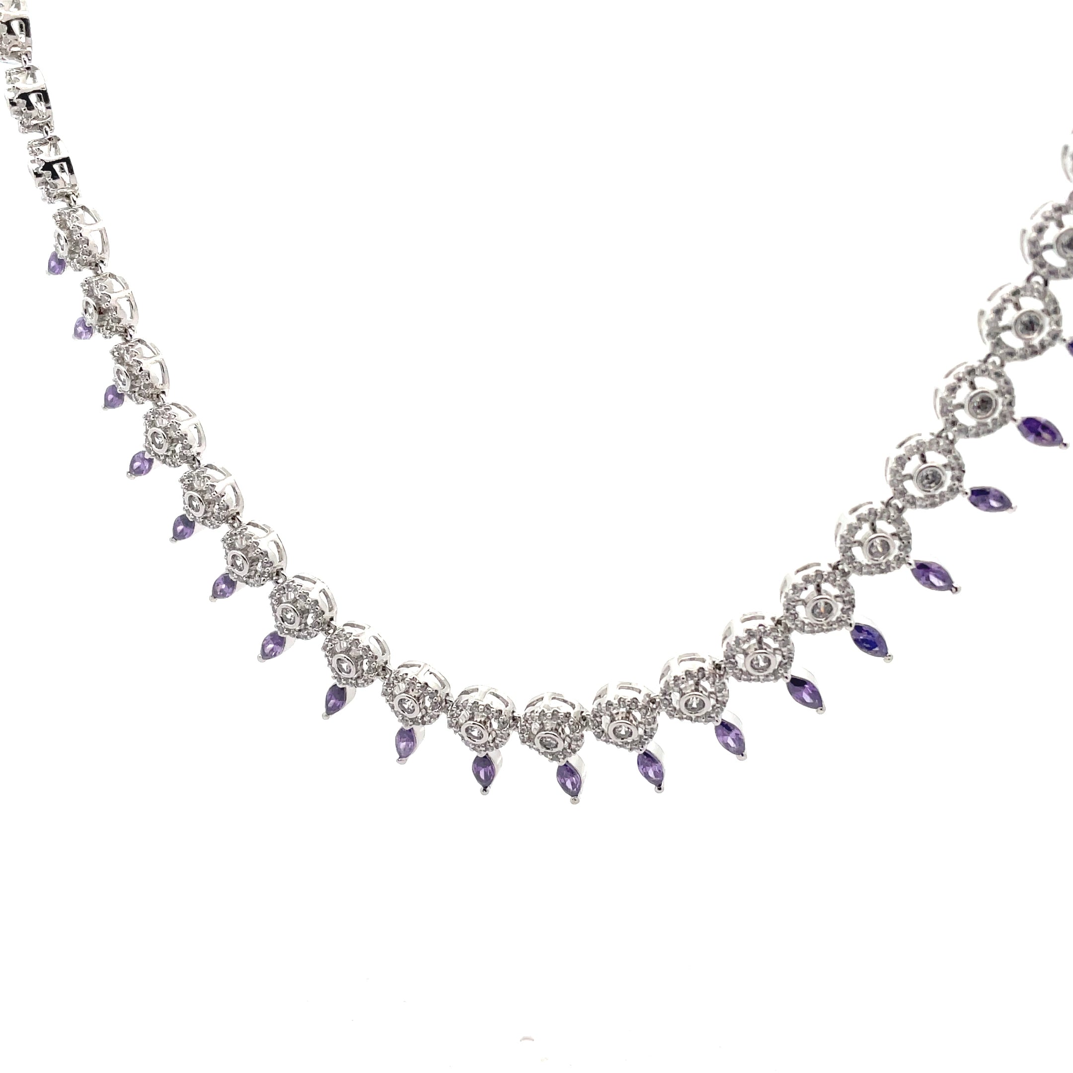 Elegant 925 Silver and Amethyst Necklace