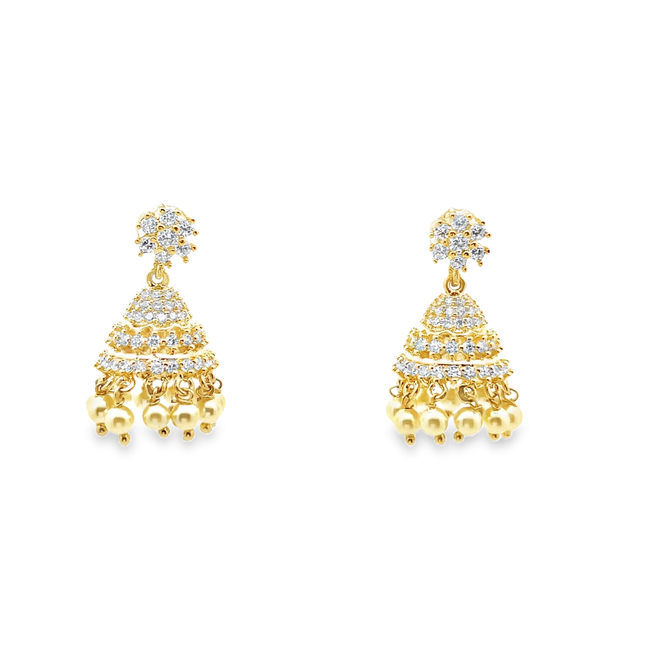 Elegant Gold Earrings with Pearls