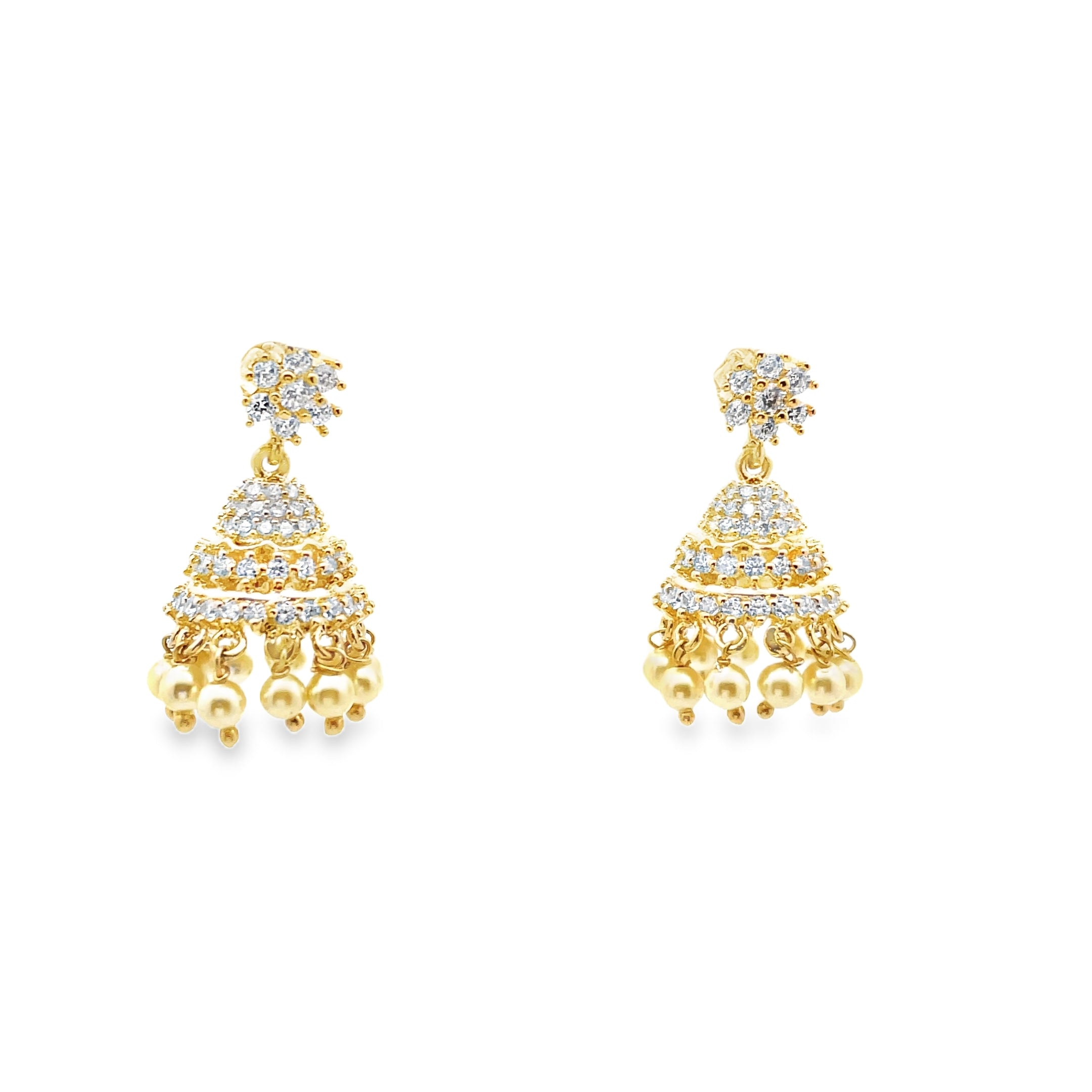 Elegant Gold Earrings with Pearls