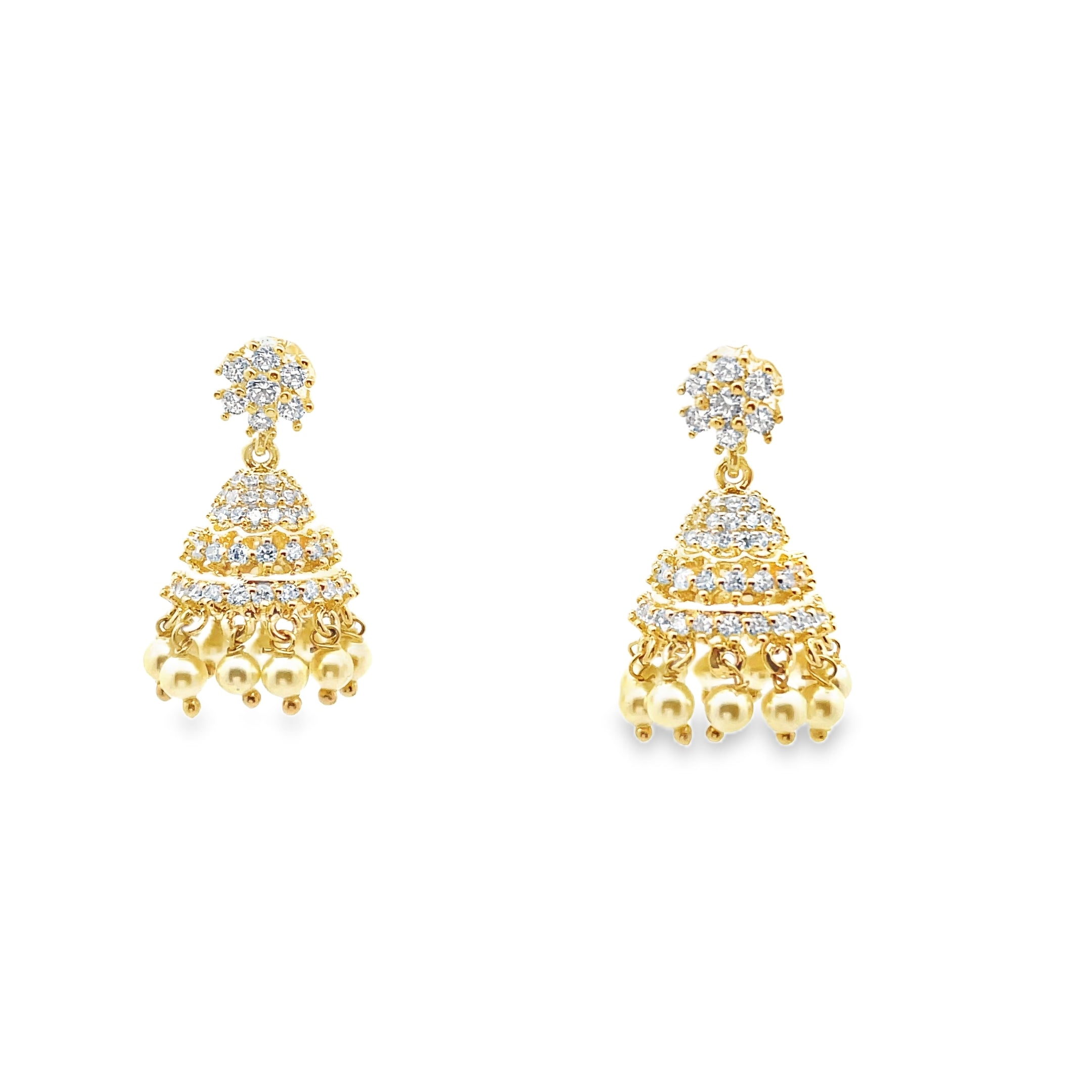 Elegant Gold Earrings with Pearls