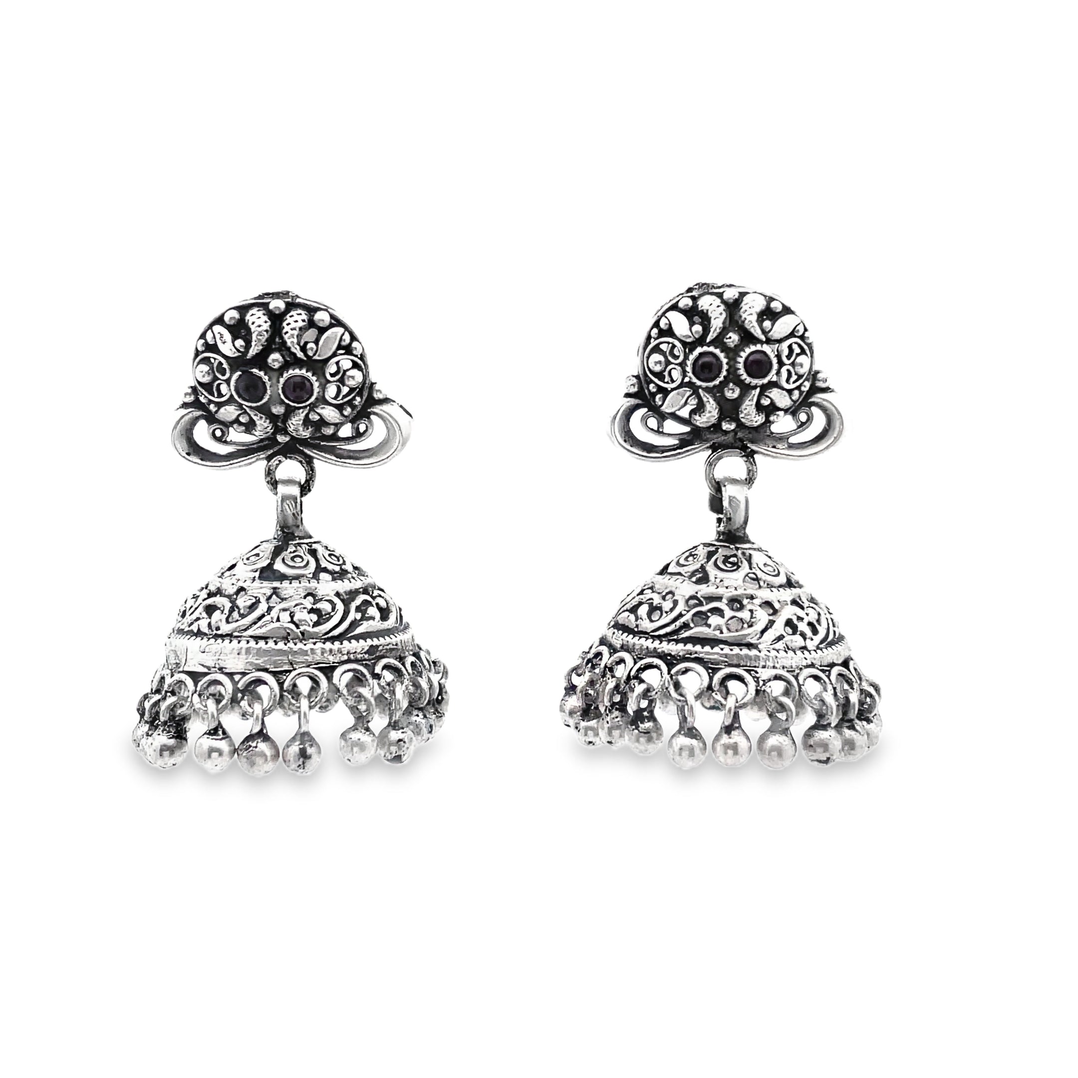 Elegant Silver Earrings with Intricate Design