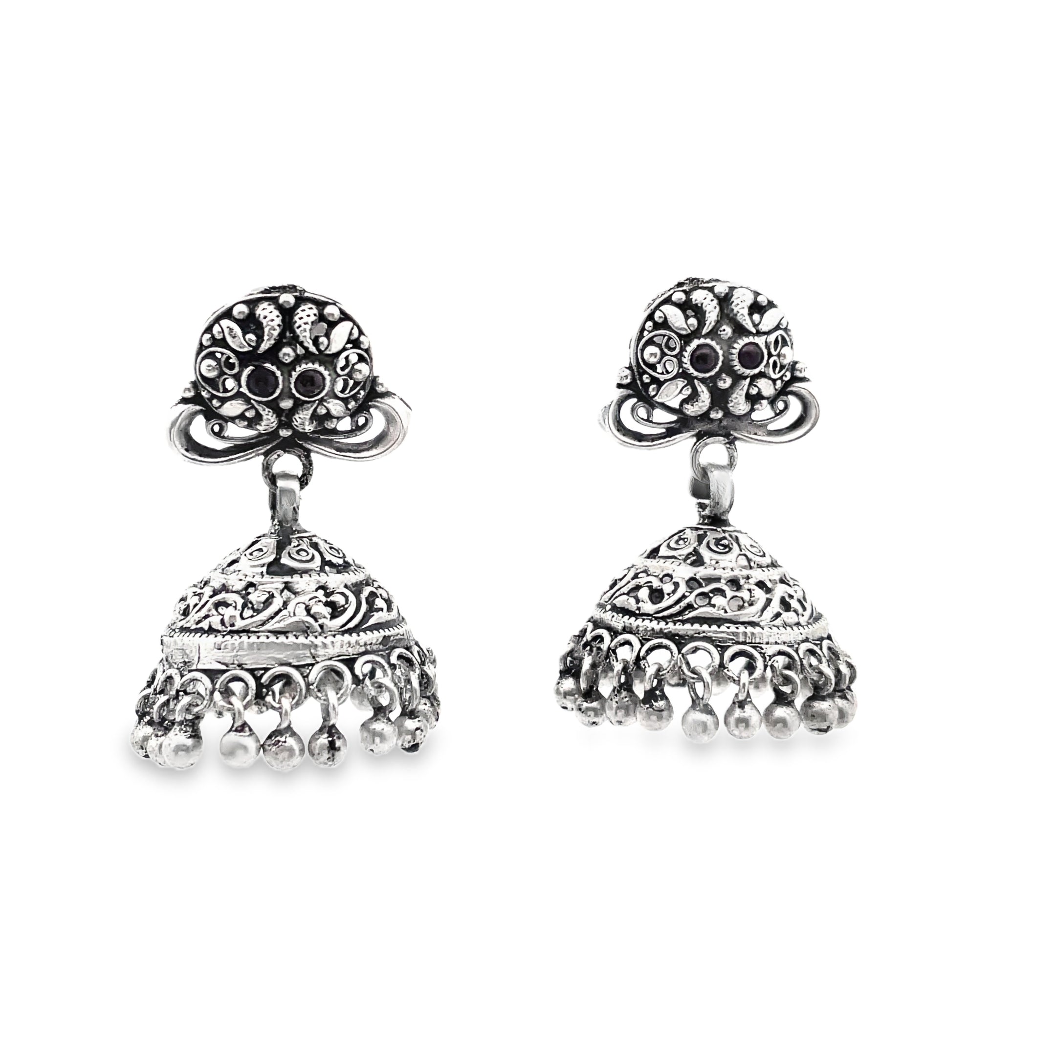 Elegant Silver Earrings with Intricate Design