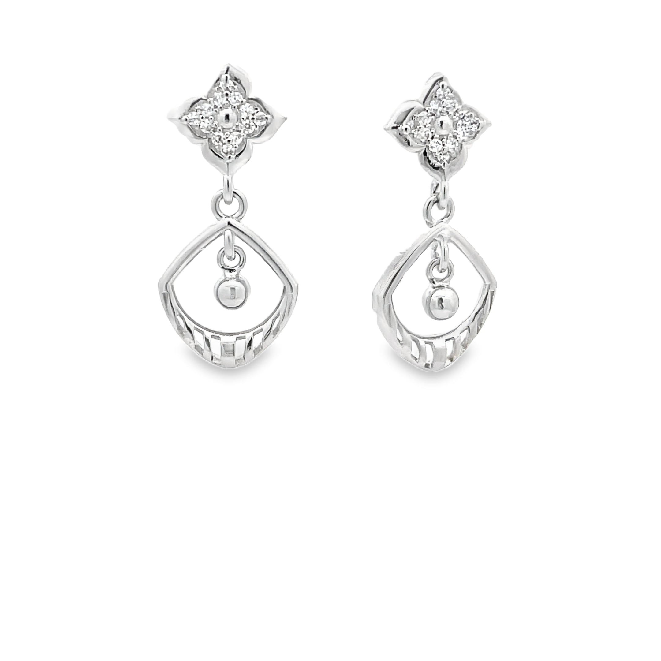 Elegant Silver Flower Earrings