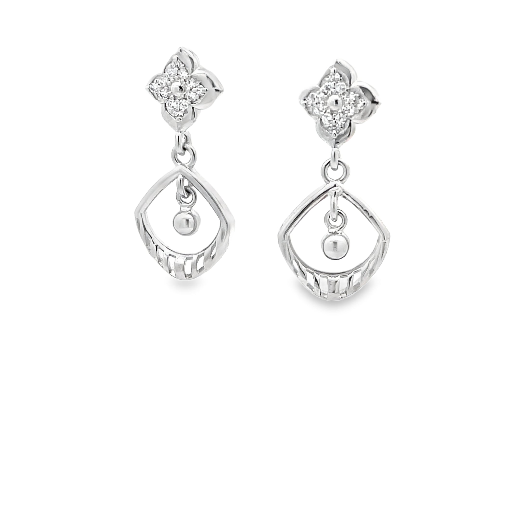 Elegant Silver Flower Earrings