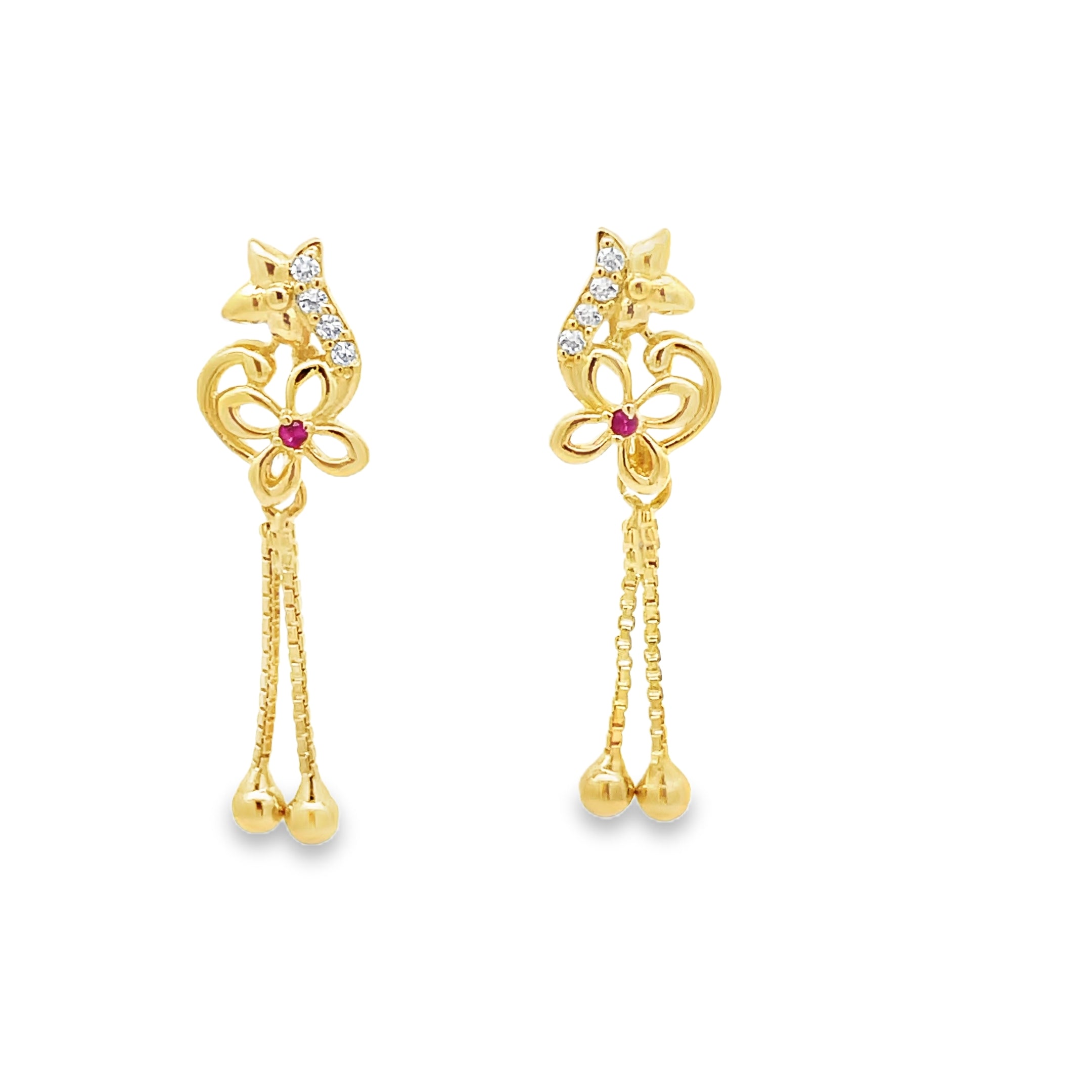 Elegant Floral Gold Earrings