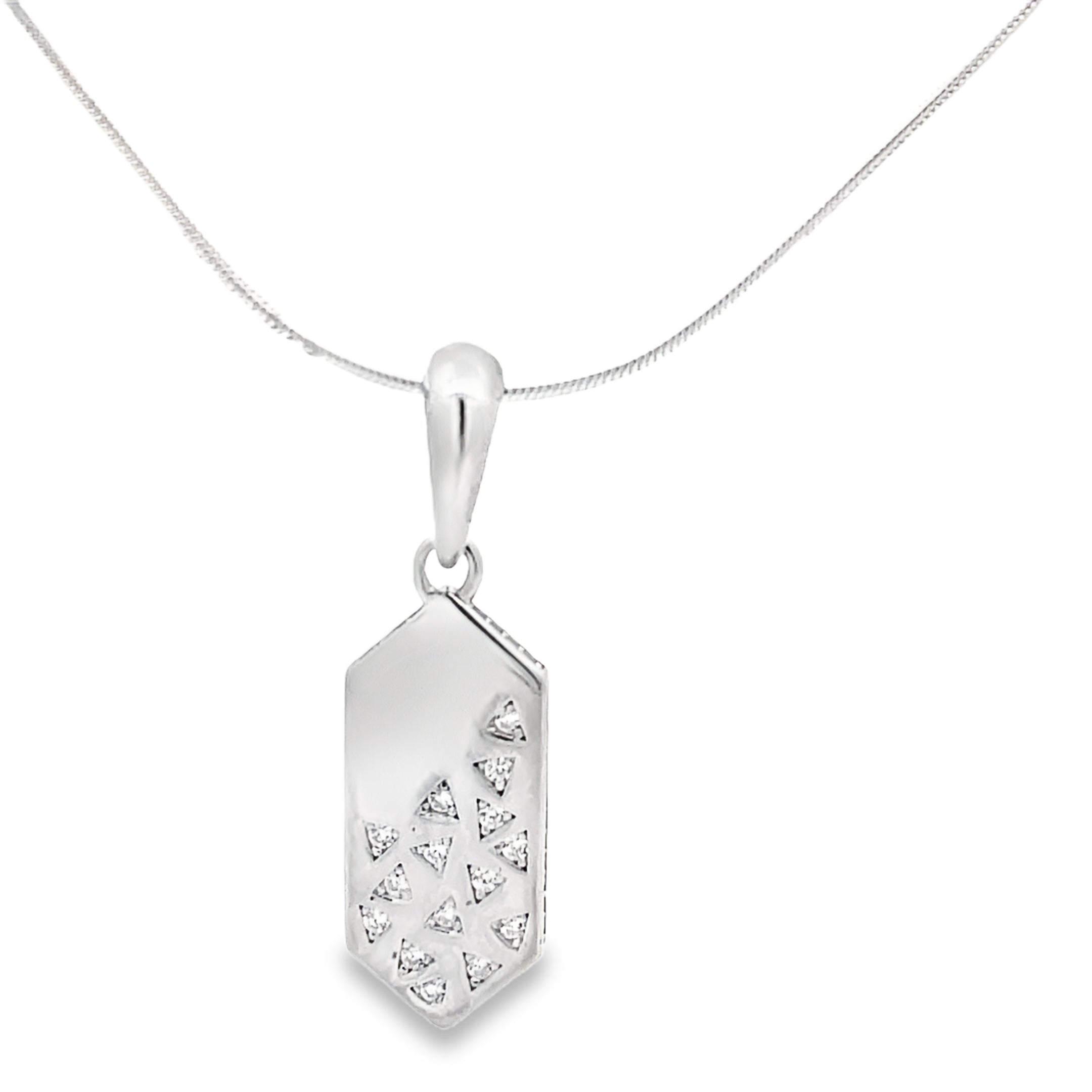 Elegant Silver Pendant with Diamond Accents