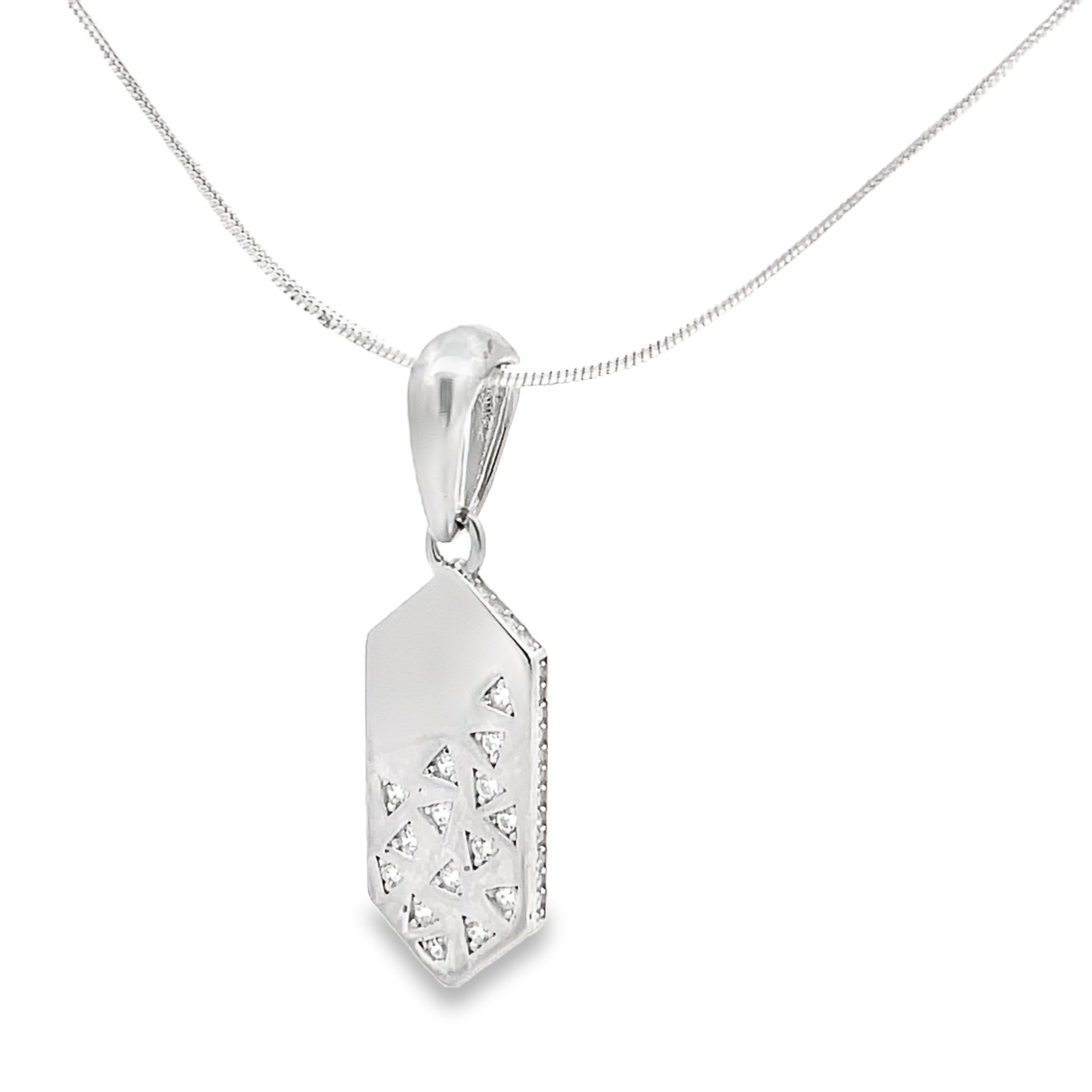 Elegant Silver Pendant with Diamond Accents