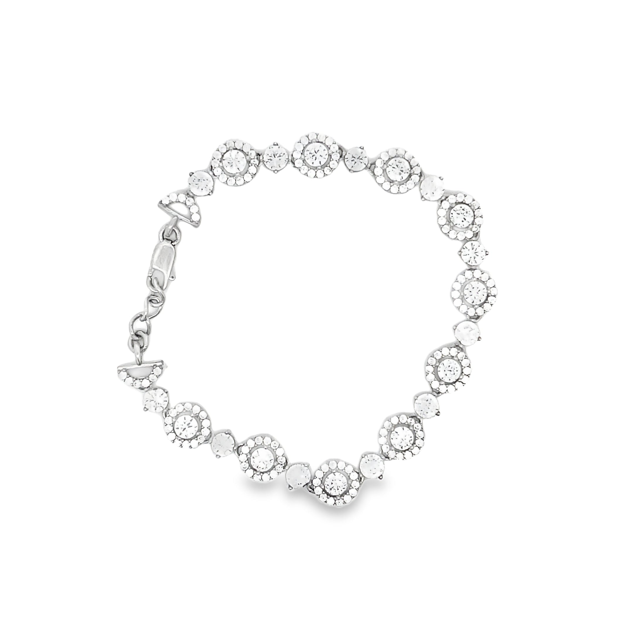 Elegant Silver Floral Bracelet
