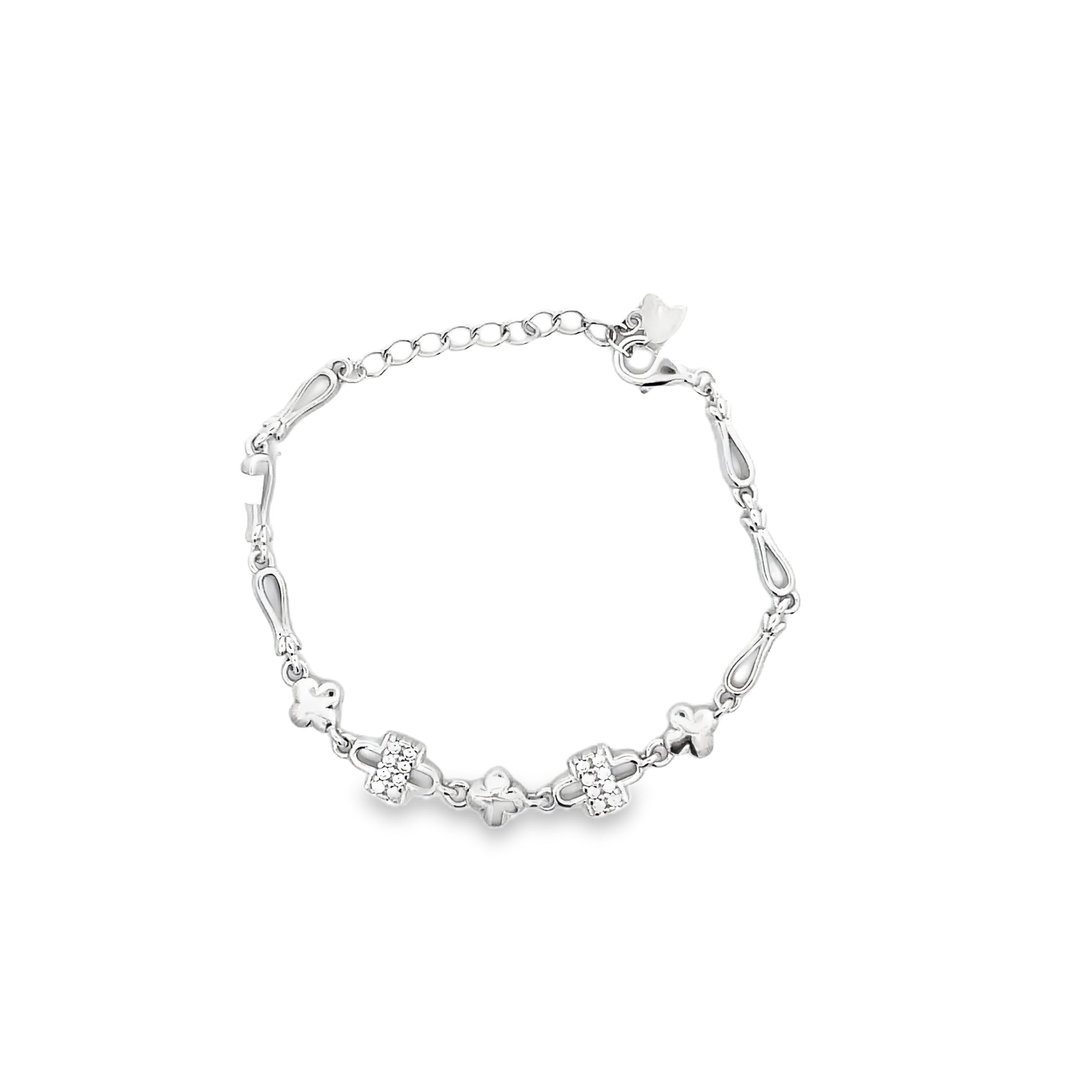 Elegant Silver Bracelet with Charms