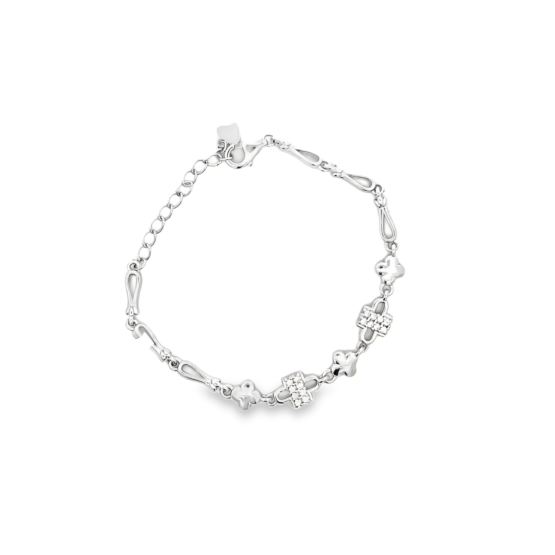 Elegant Silver Bracelet with Charms