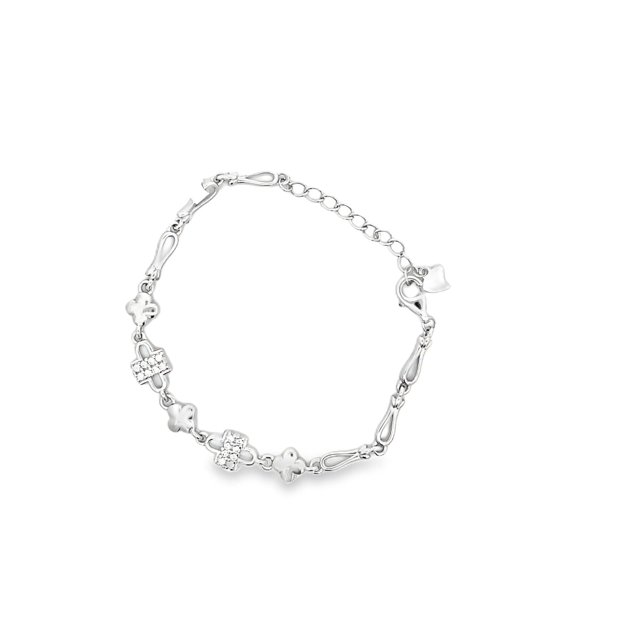 Elegant Silver Bracelet with Charms