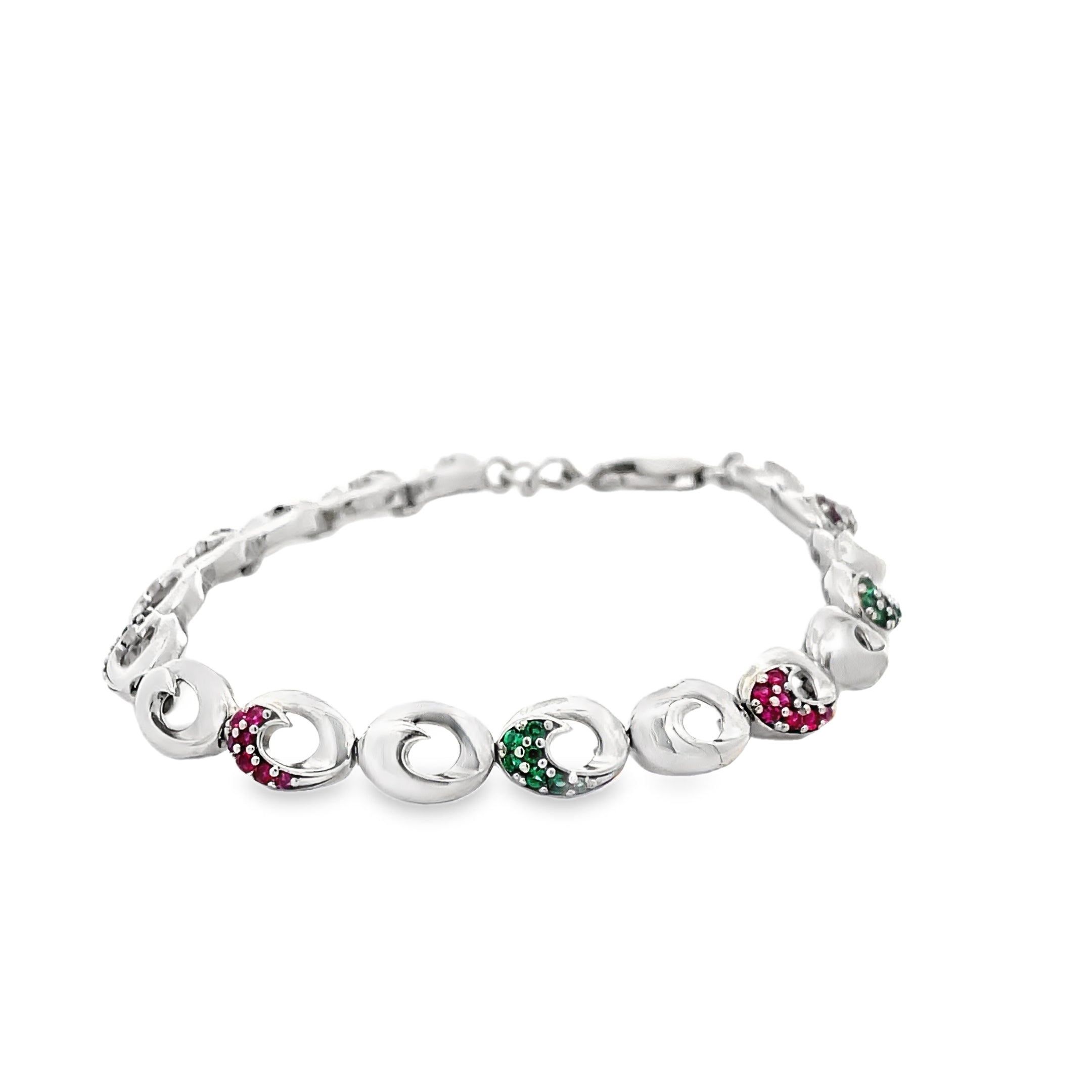 Elegant Silver and Gemstone Bracelet
