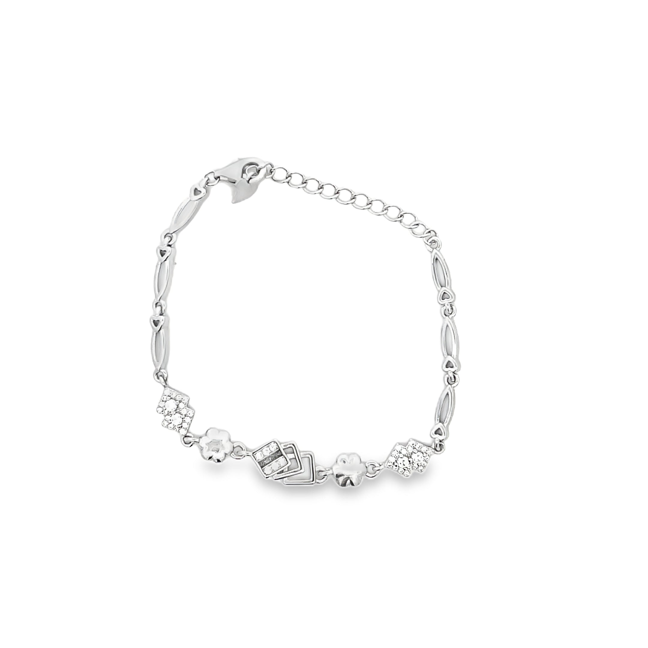 Elegant Silver Flower Bracelet