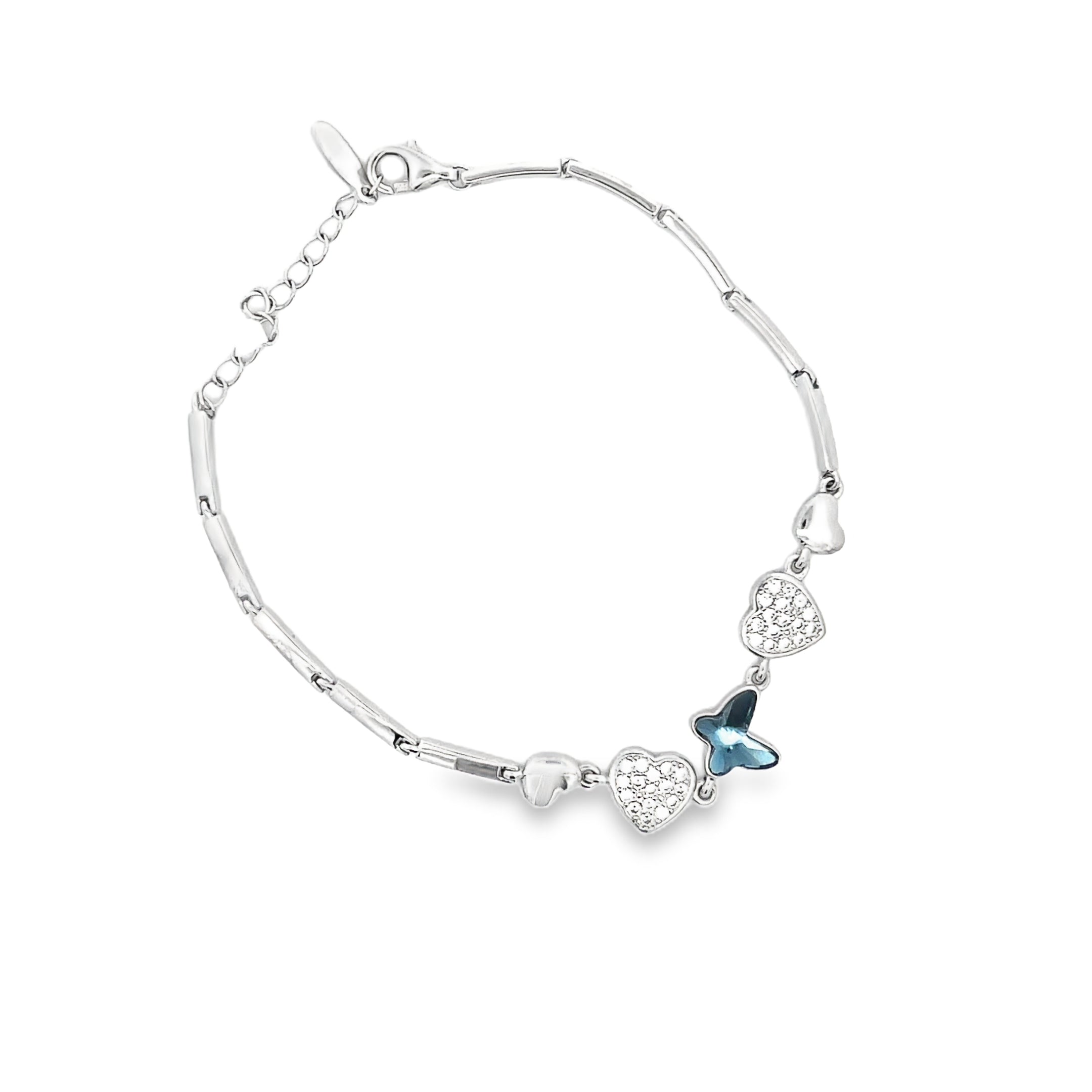 Elegant Silver Heart Bracelet