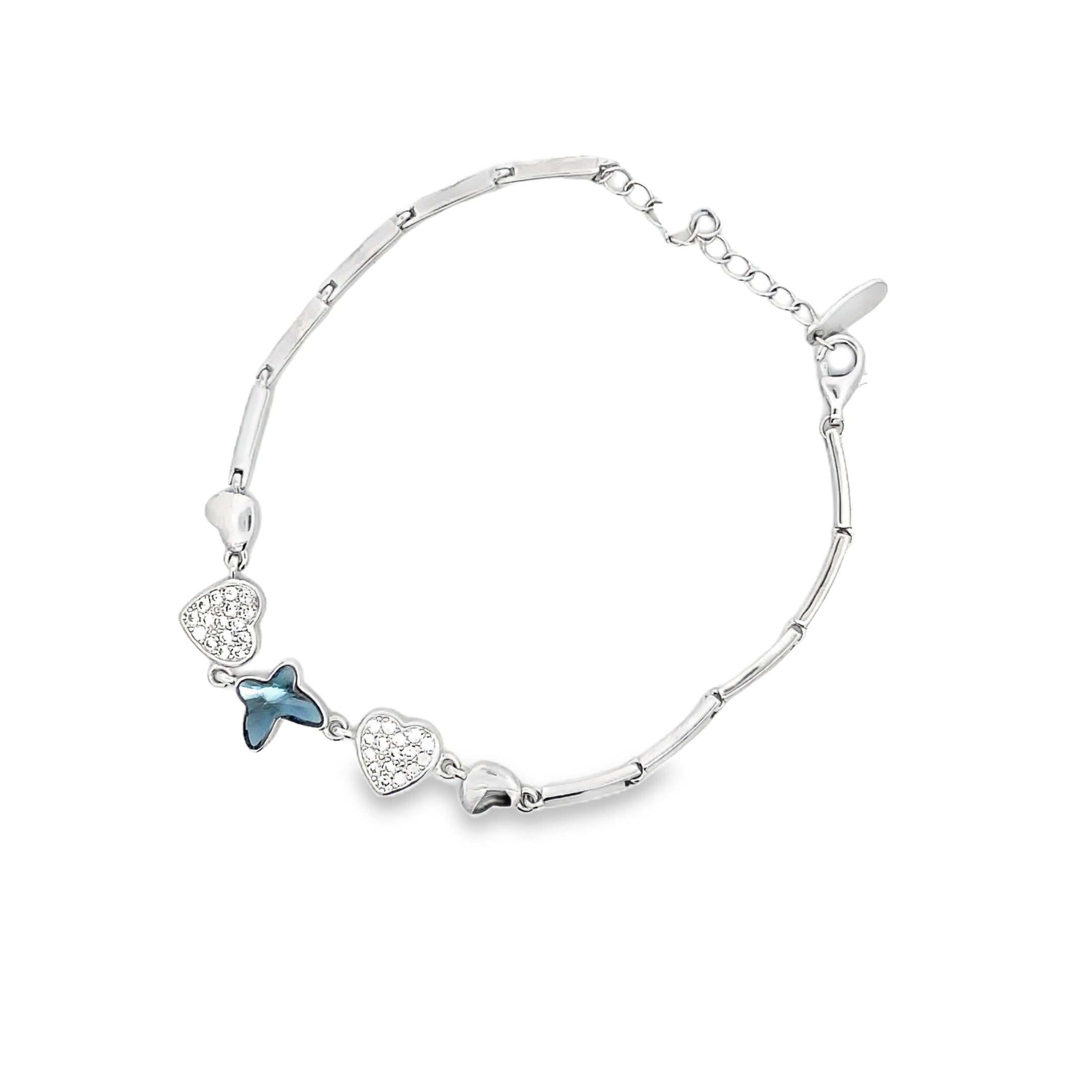 Elegant Silver Heart Bracelet