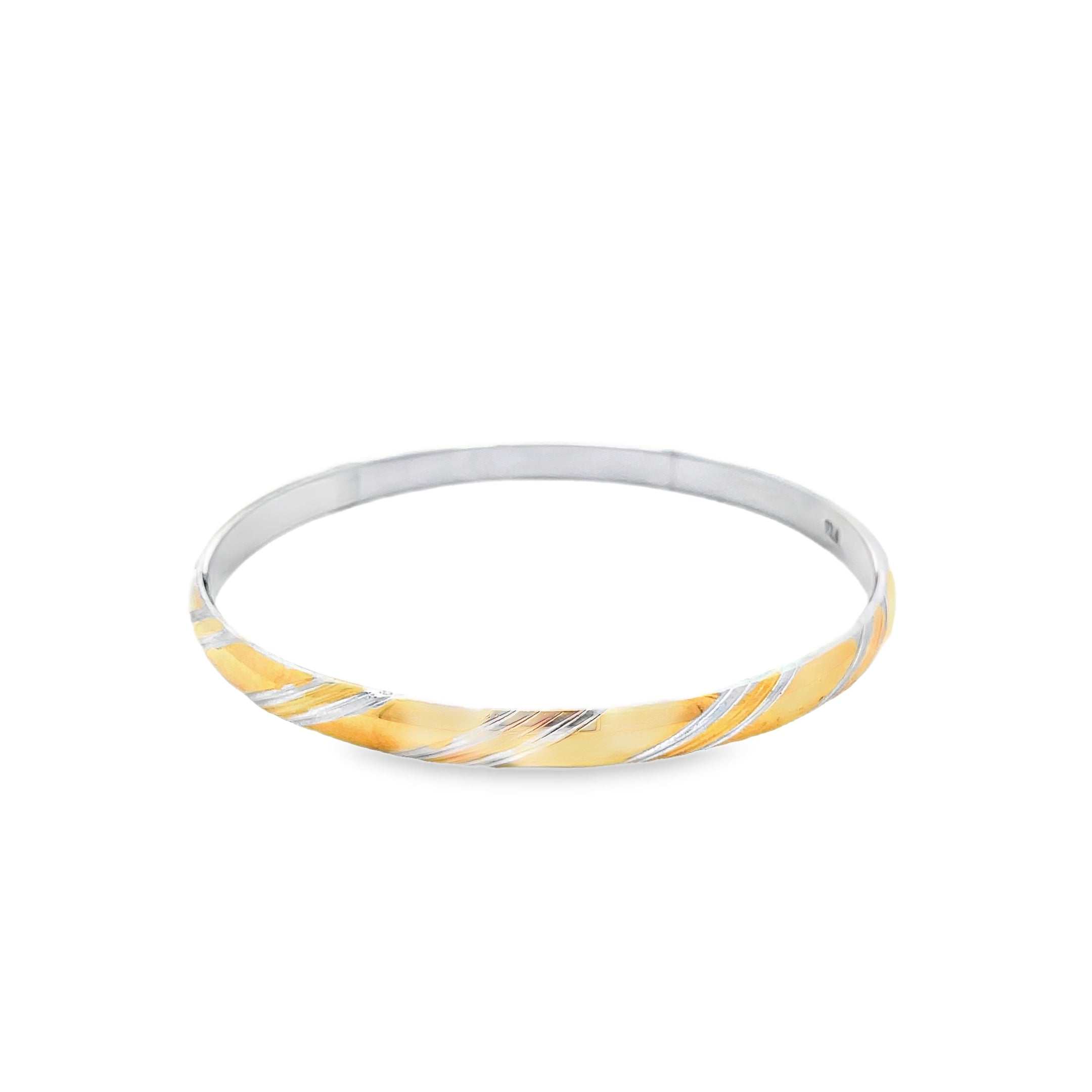 Elegant Two-Tone Bangle Bracelet