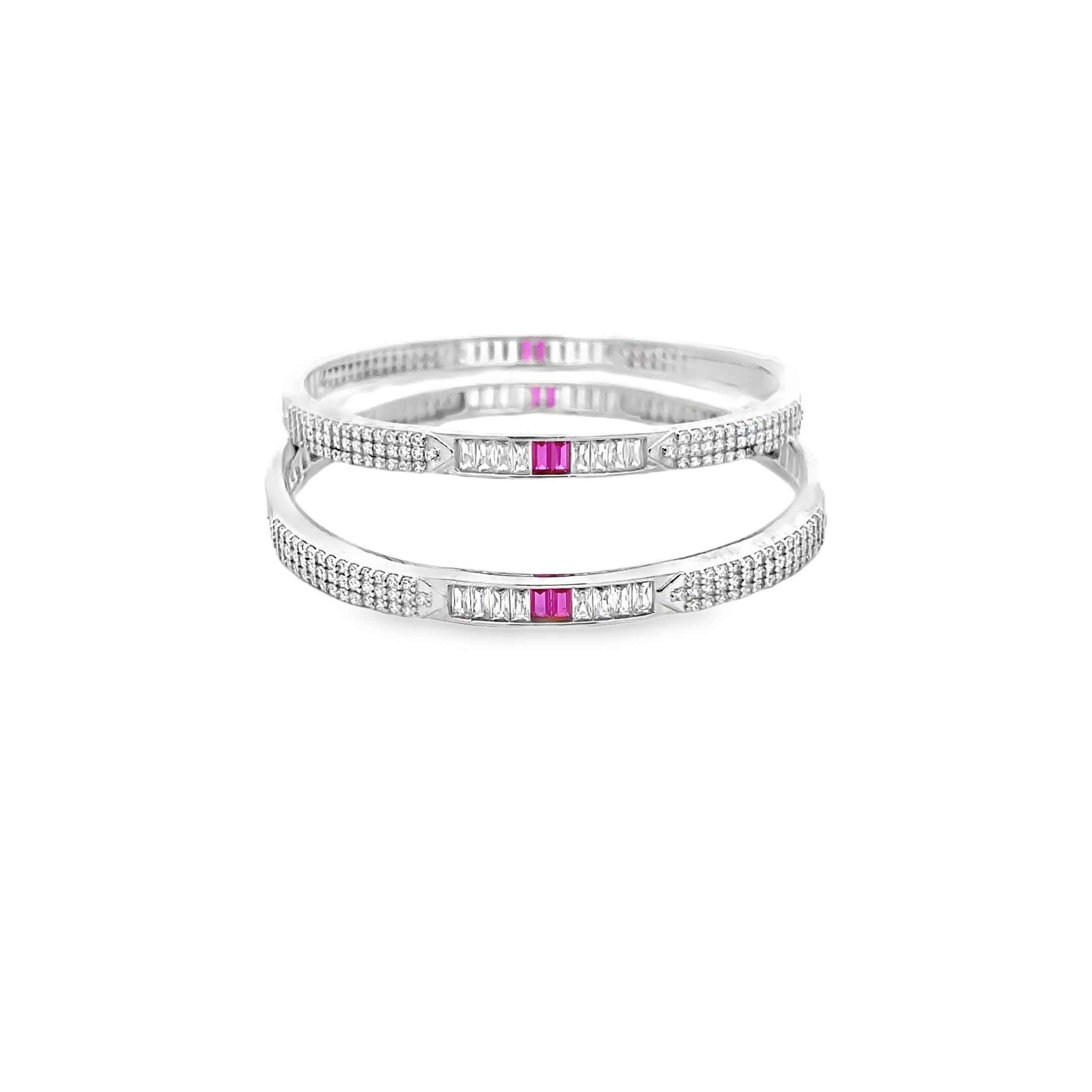 Elegant Silver and Pink Bangles