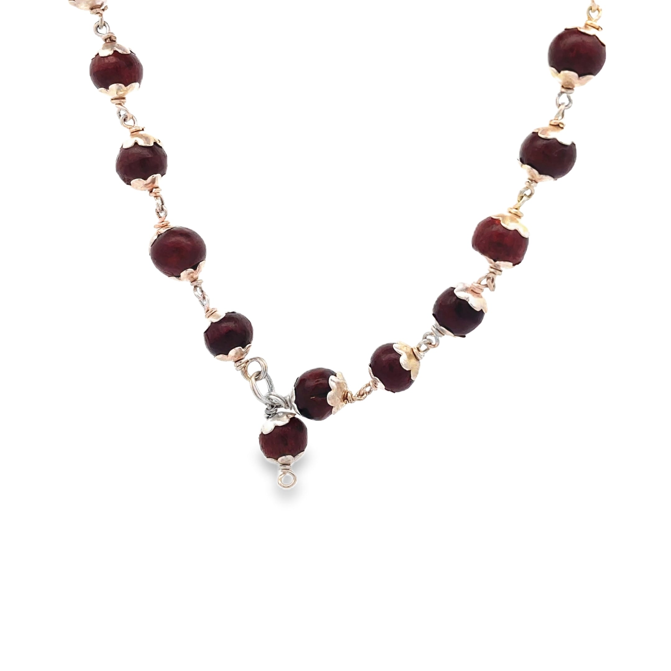 Elegant Garnet Beaded Malai