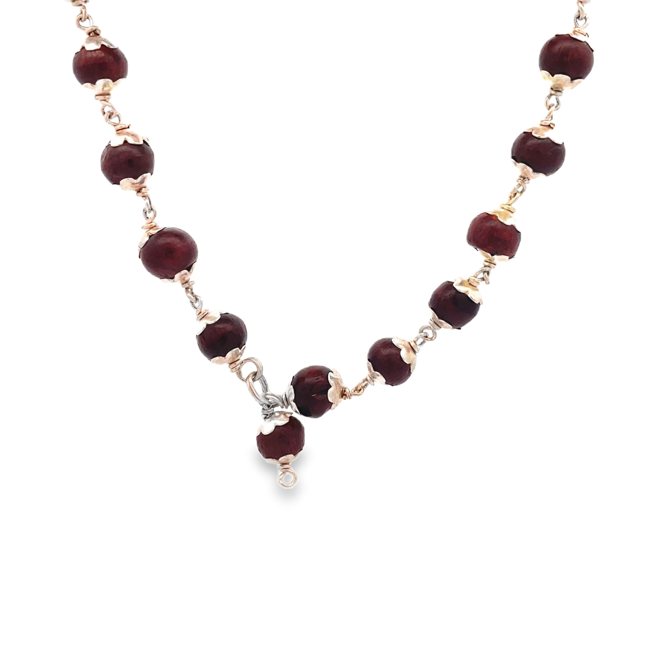 Elegant Garnet Beaded Malai