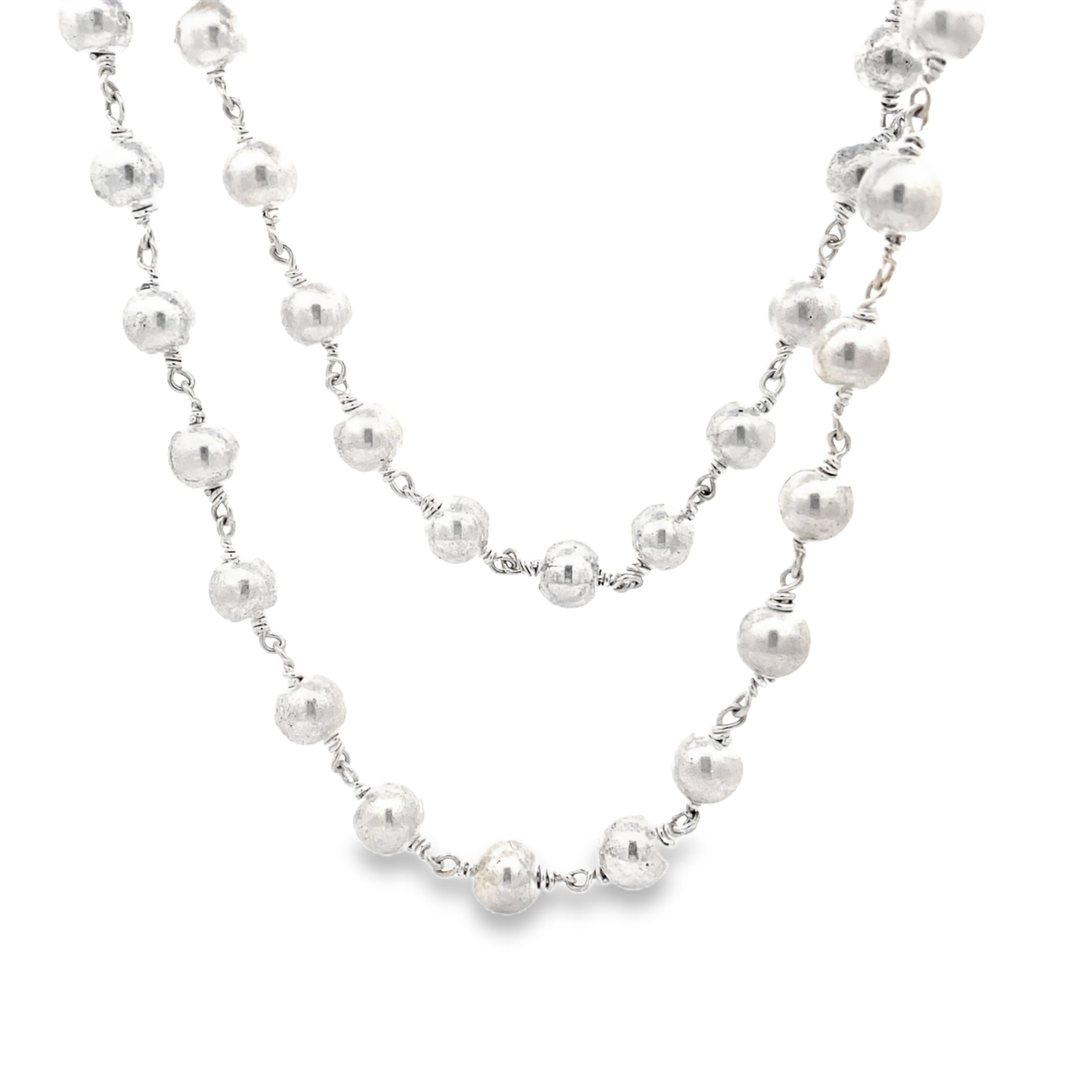 Elegant Silver Beaded Malai