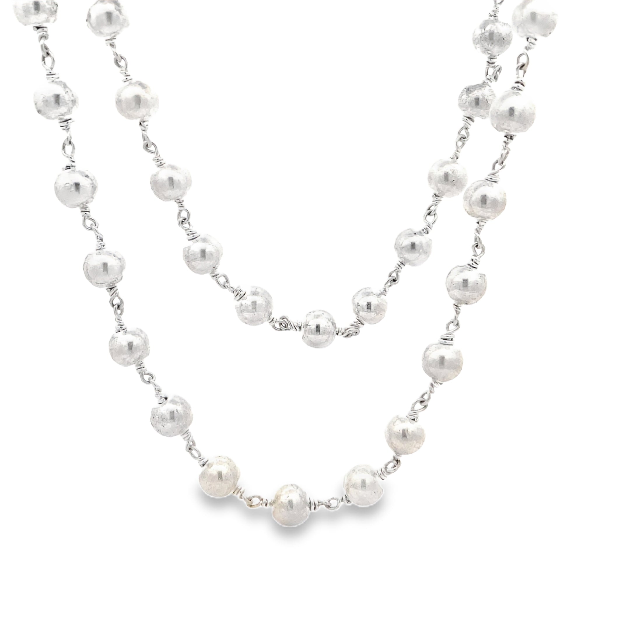 Elegant Silver Beaded Malai