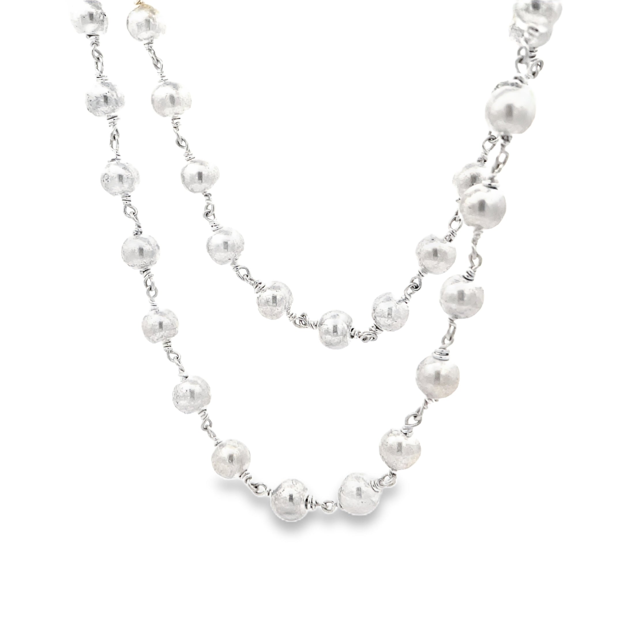 Elegant Silver Beaded Malai