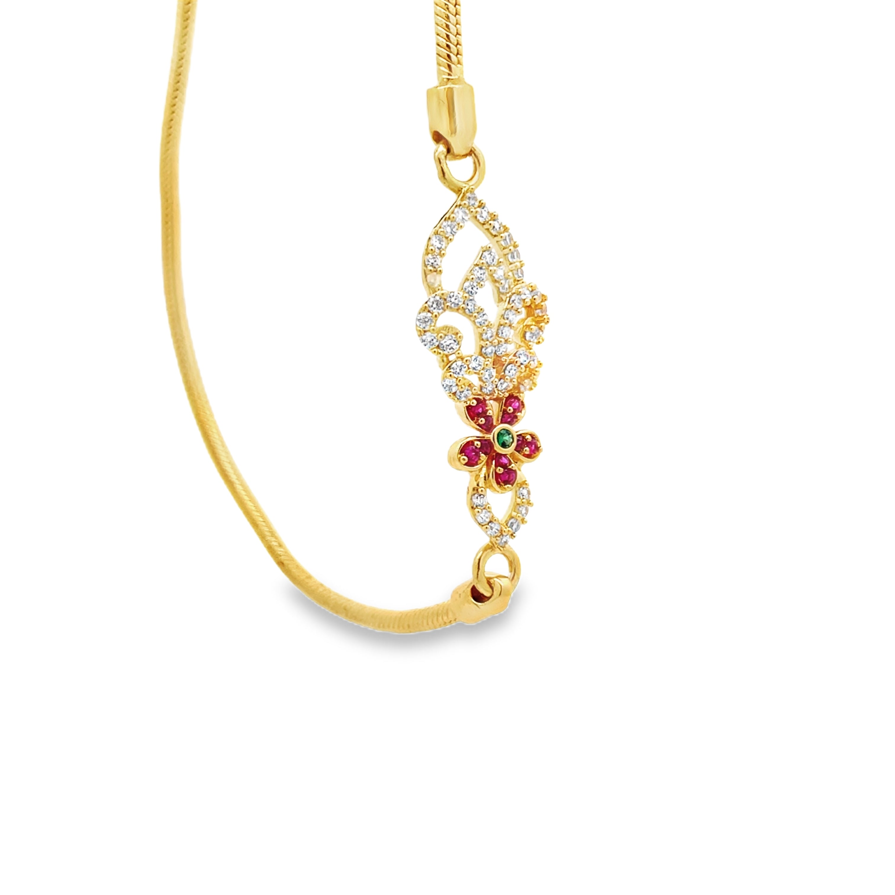 Elegant Floral Gold Muguppu Chain