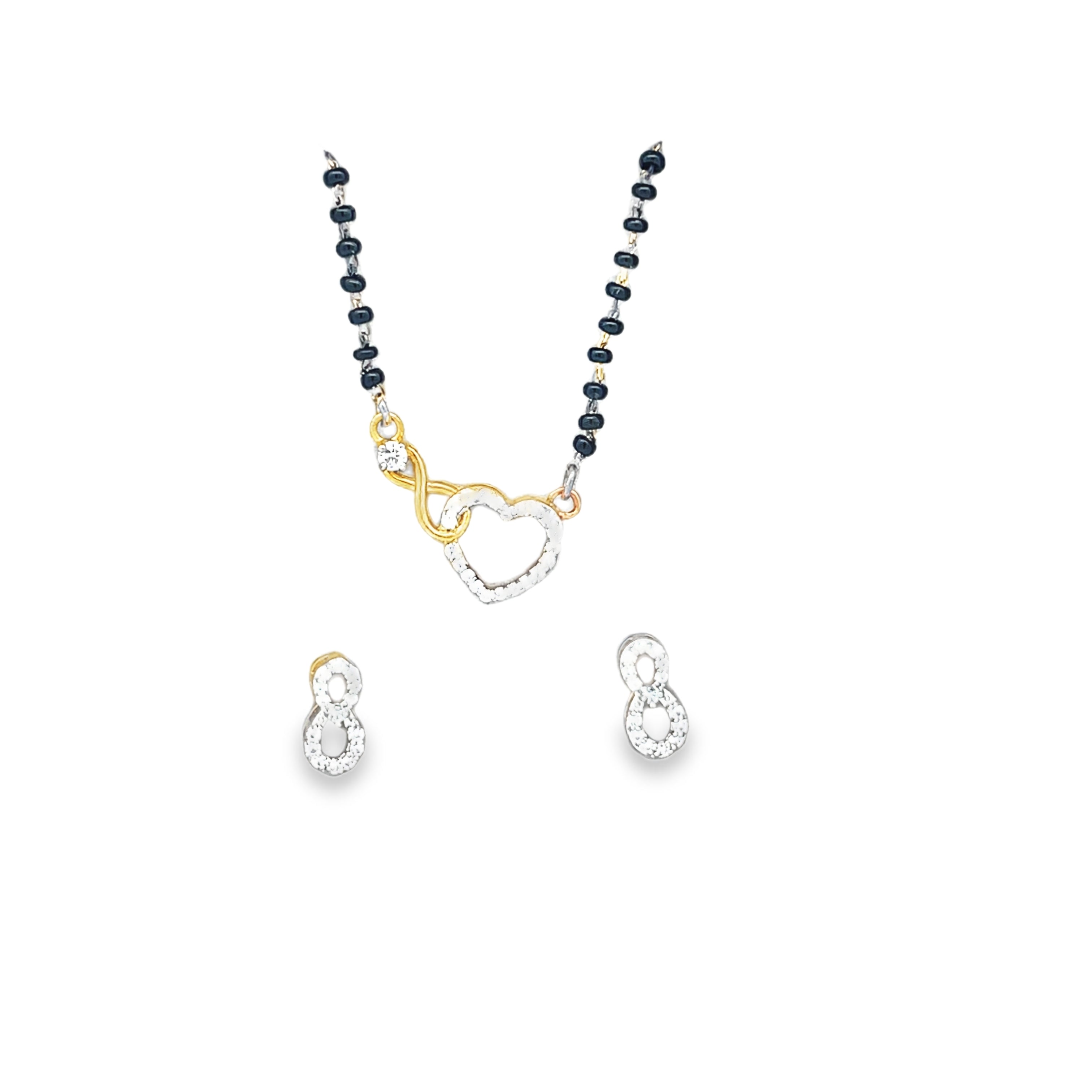 925 Silver Heart and Infinity Mangalsutra  Set