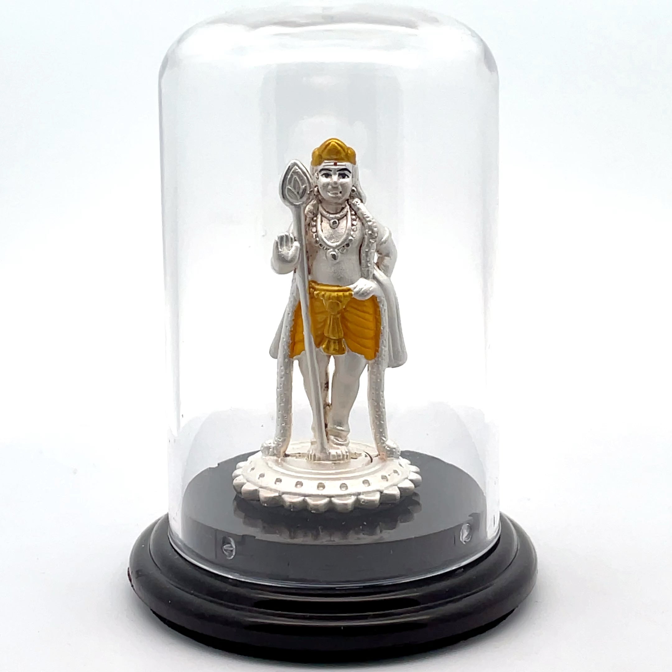 Elegant Murugar Figurine Under Glass Dome