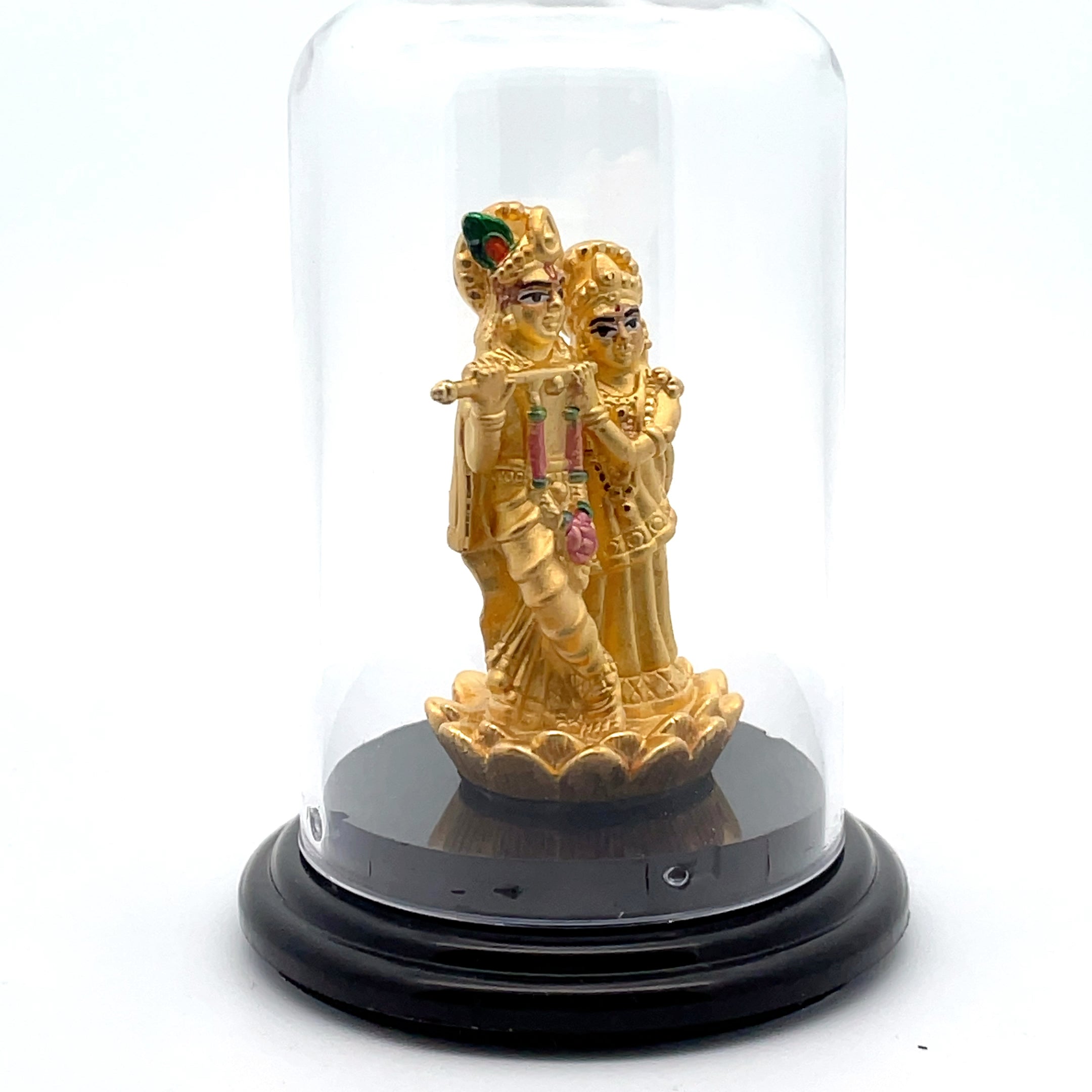 Elegant Gold Figurine of Krishna and Radha