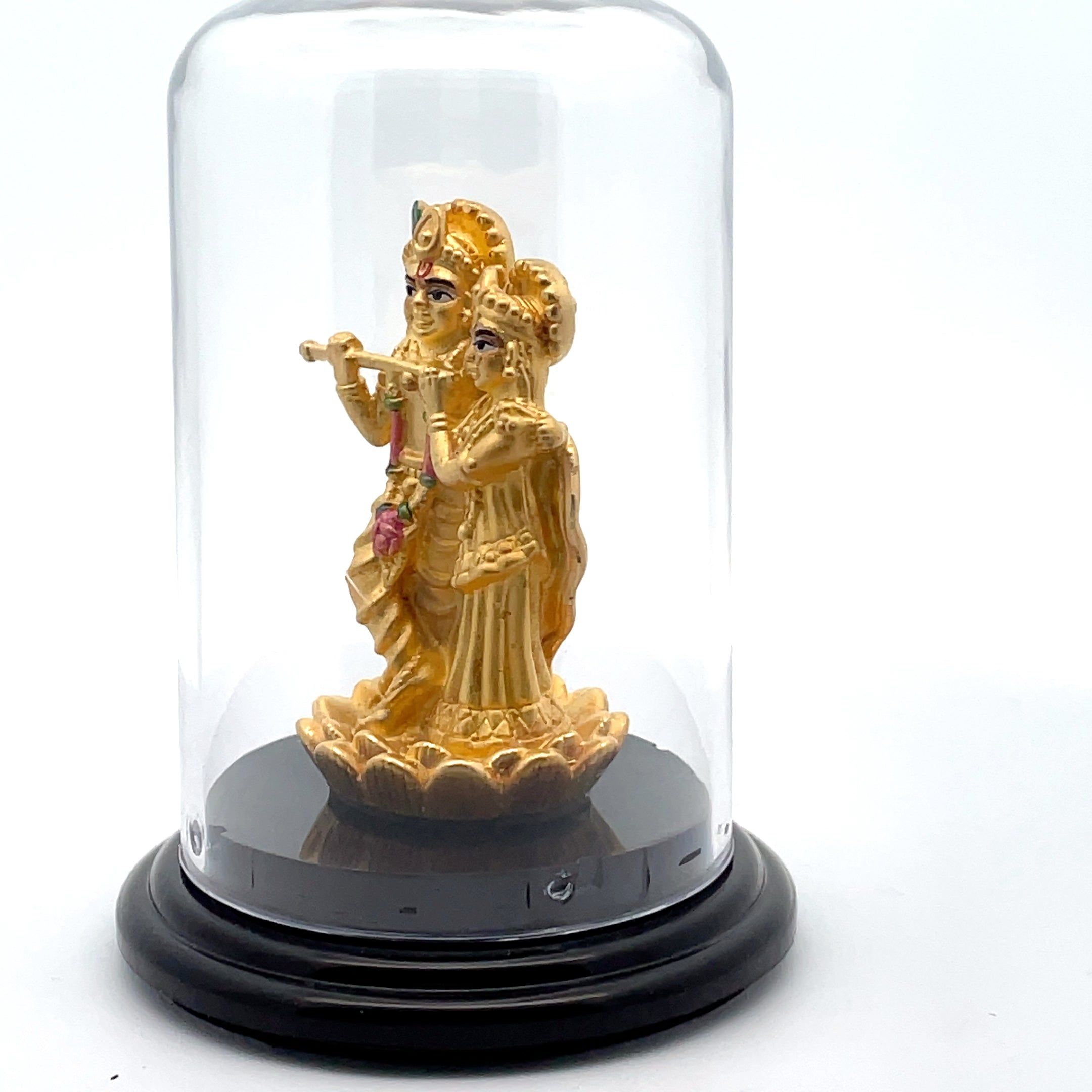 Elegant Gold Figurine of Krishna and Radha