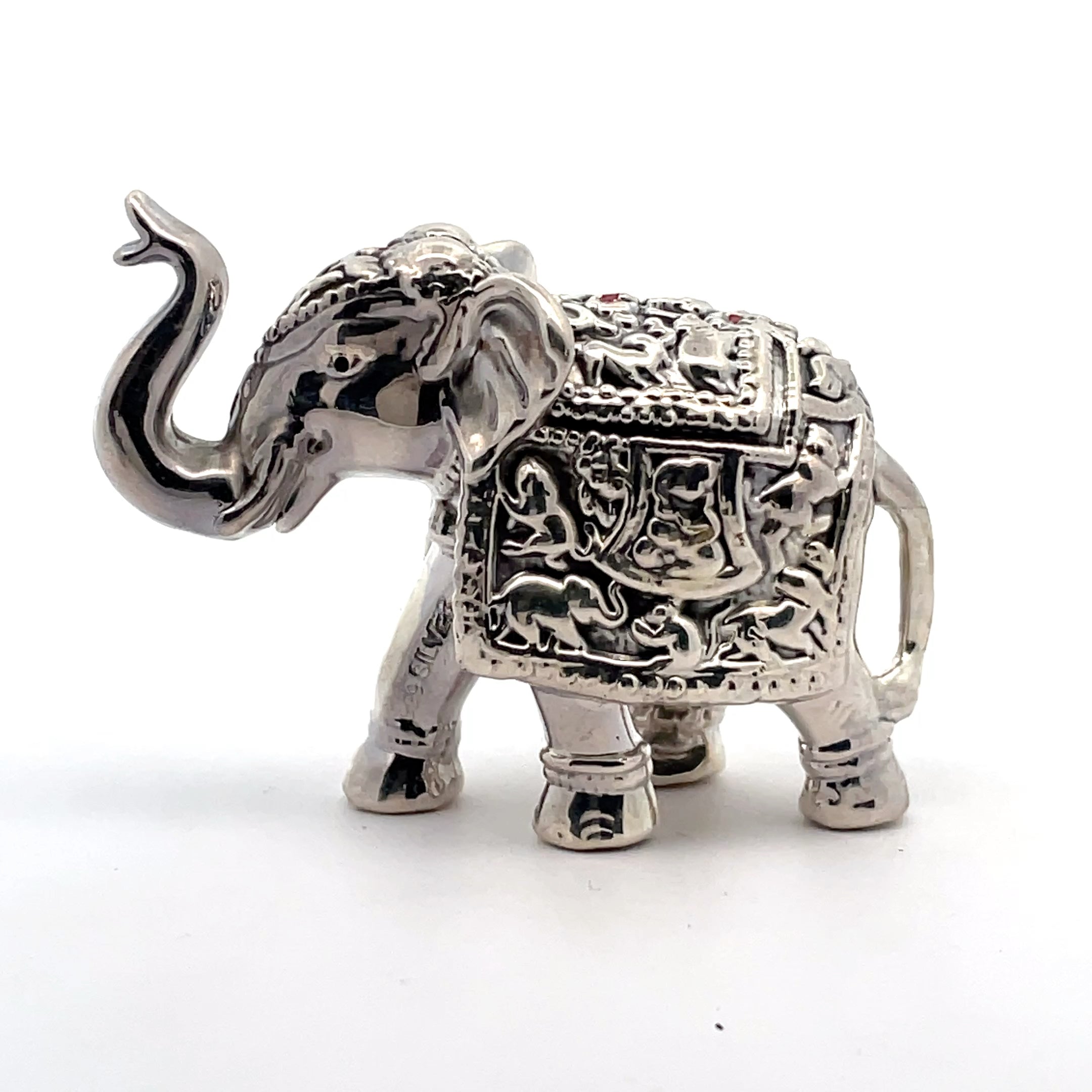 Intricate Silver Elephant Figurine