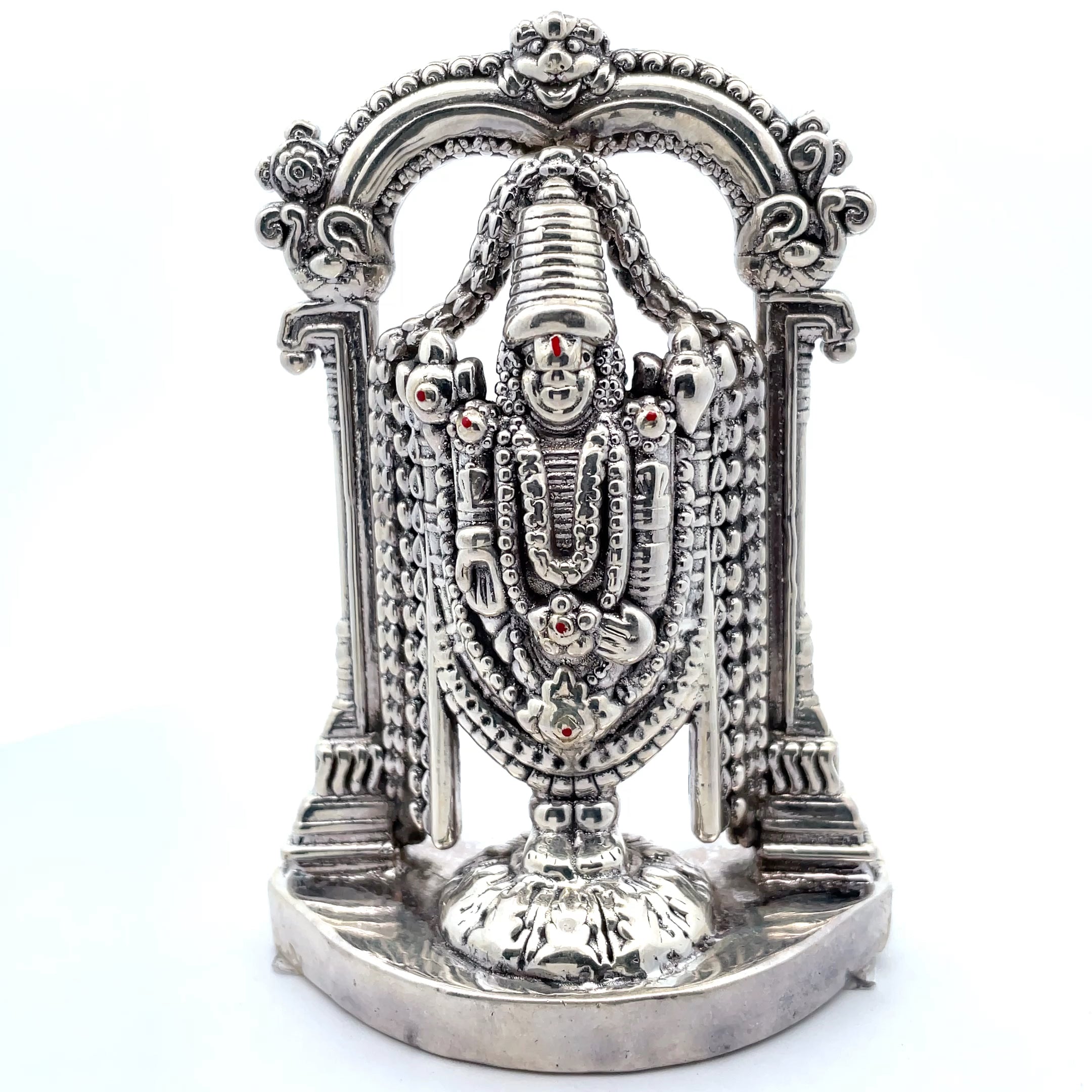 Intricate Silver Idol of Lord Venkateswara