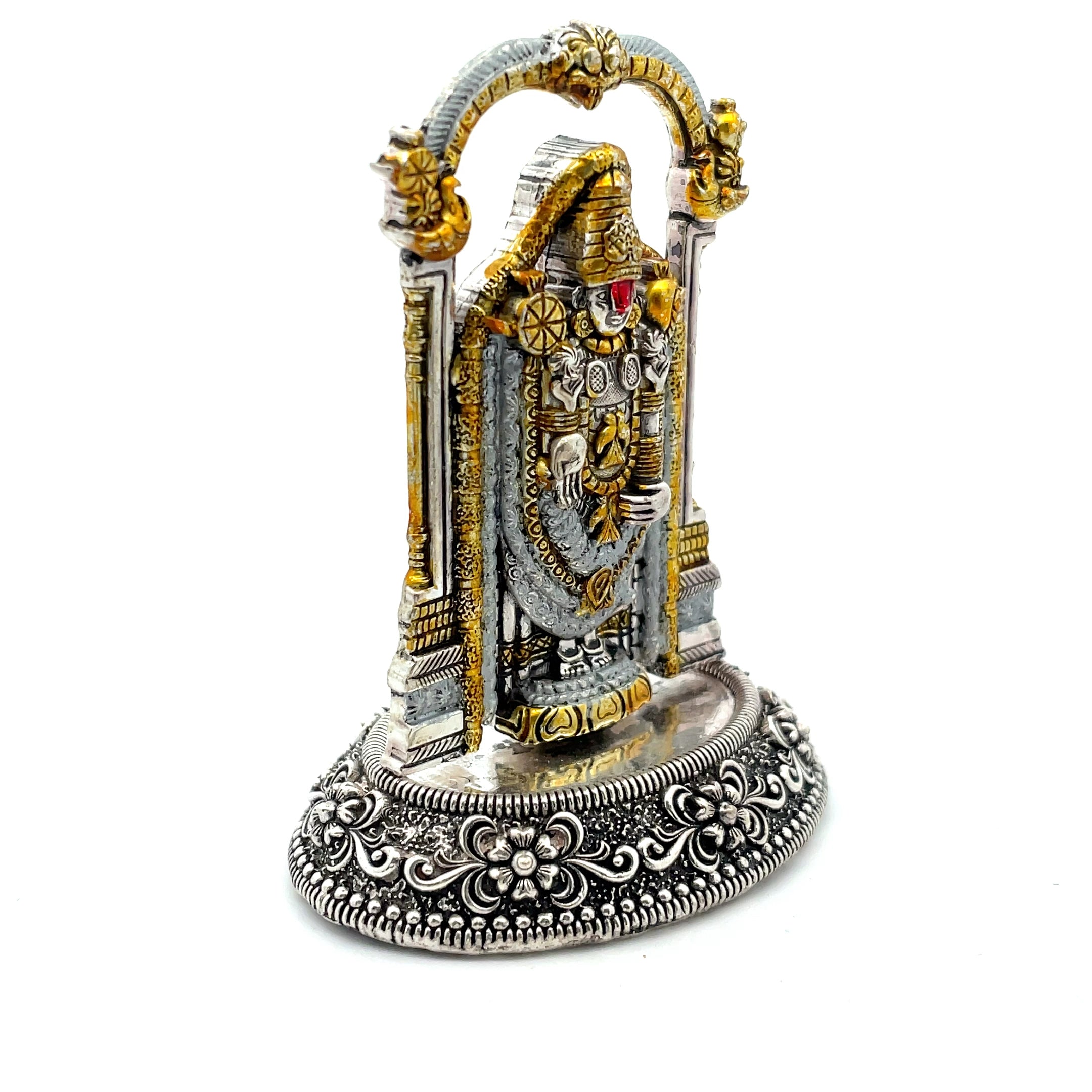 Intricate Silver and Gold venkateswara Idol